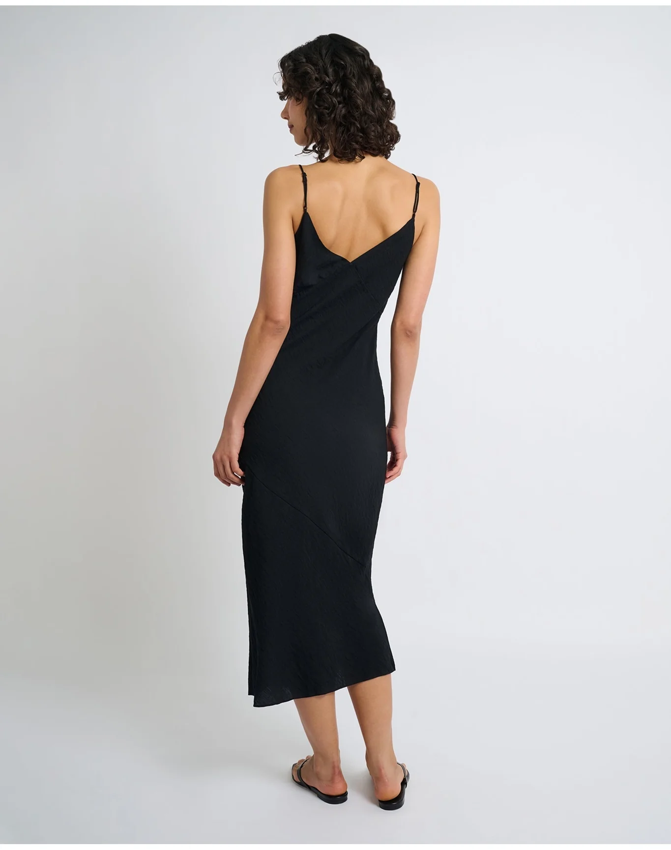 Women | Crinkle Slip Dress | Black - Image 4