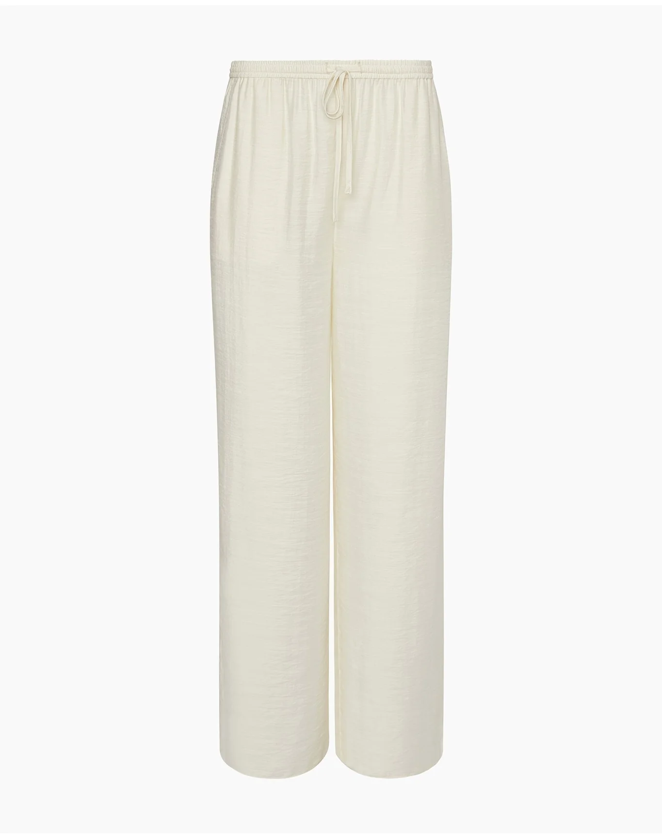 Women | Crinkle Wide Leg Drawstring Pant | Egret - Image 2