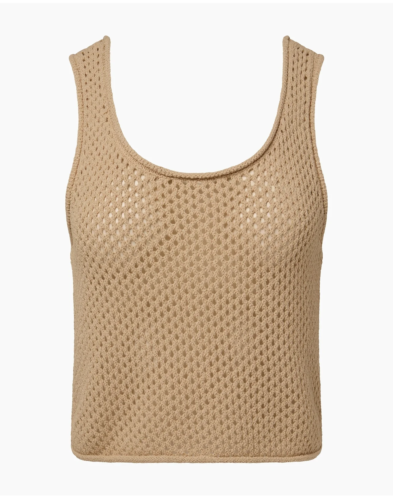 Women | Crochet Knit Scoop Tank | Sandshell - Image 2