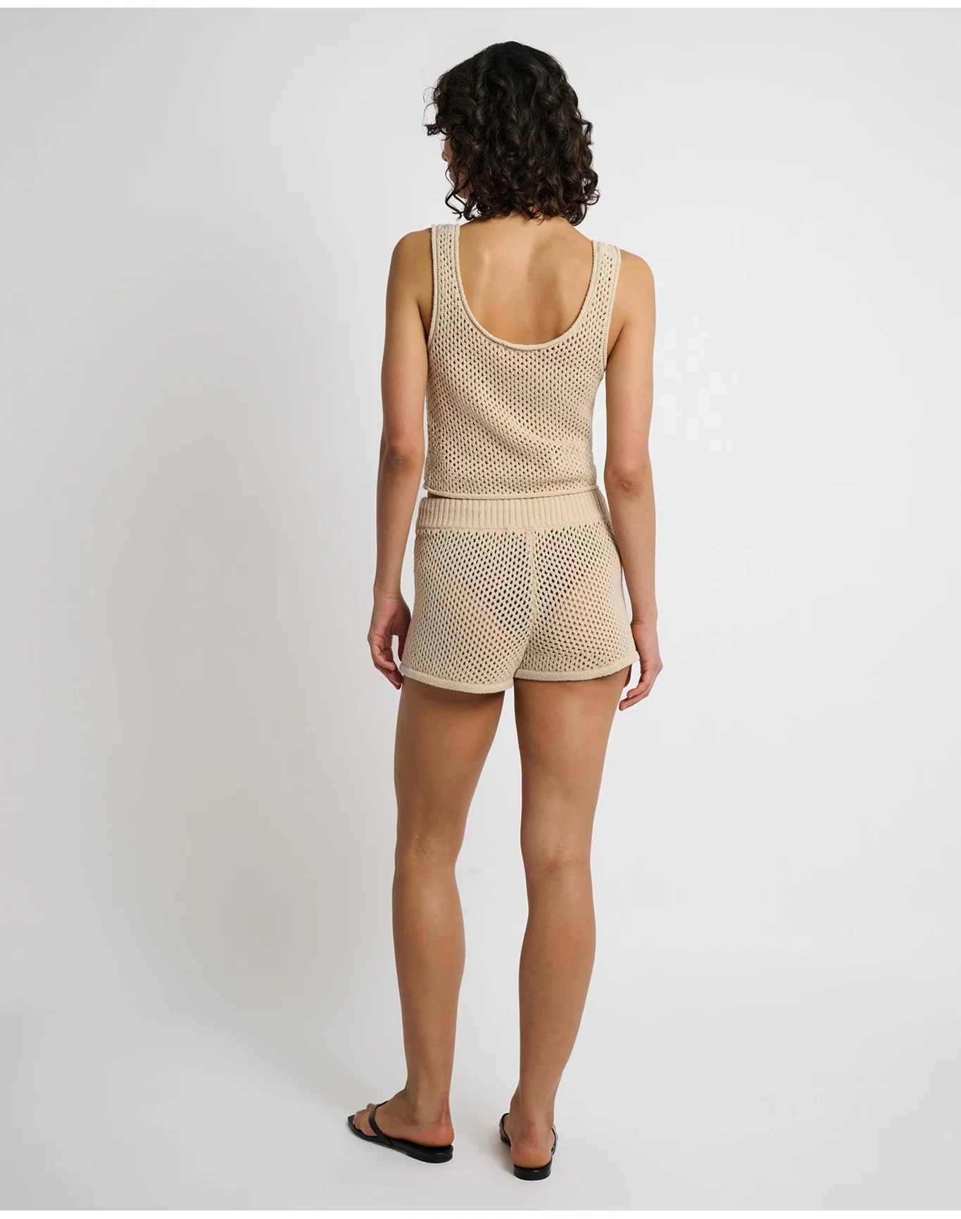 Women | Crochet Knit Scoop Tank | Sandshell - Image 5