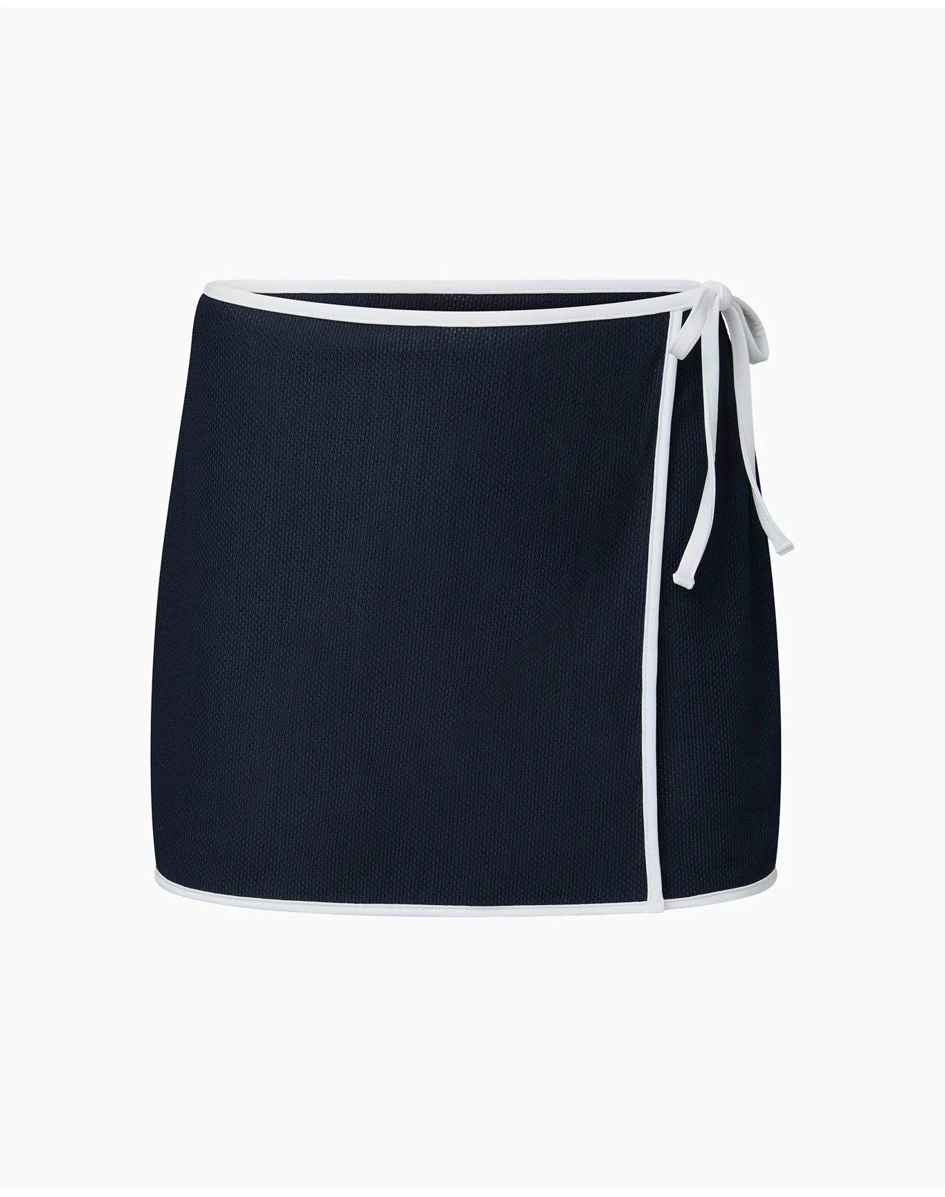 Women | Crochet Mesh Mini Wrap Skirt | Deep Navy - Image 2