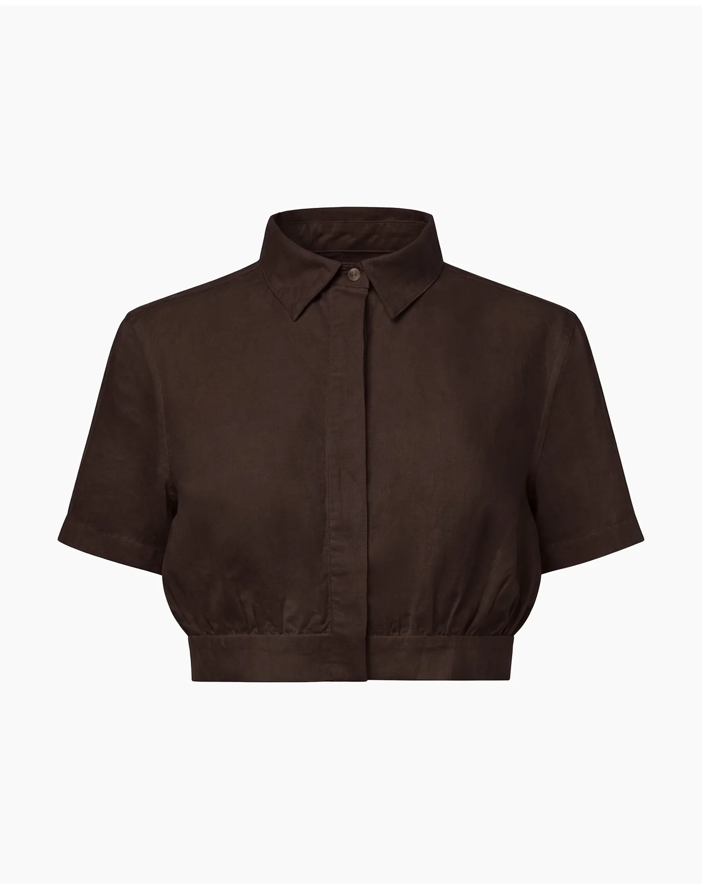 Women | Cropped Button Down Shirt | Dark Chocolate