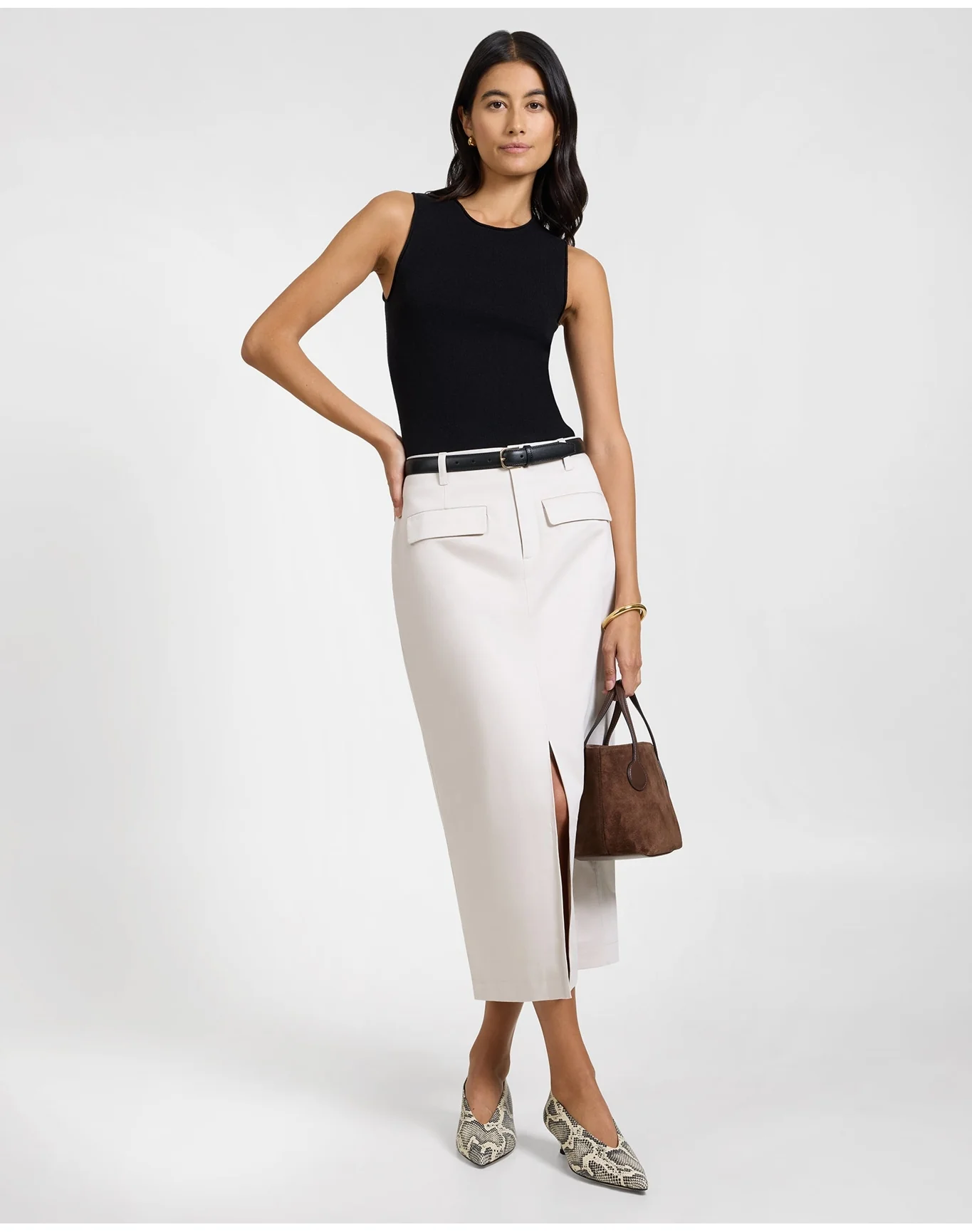 Women | Fitted Micro Rib Tank | Black - Image 4