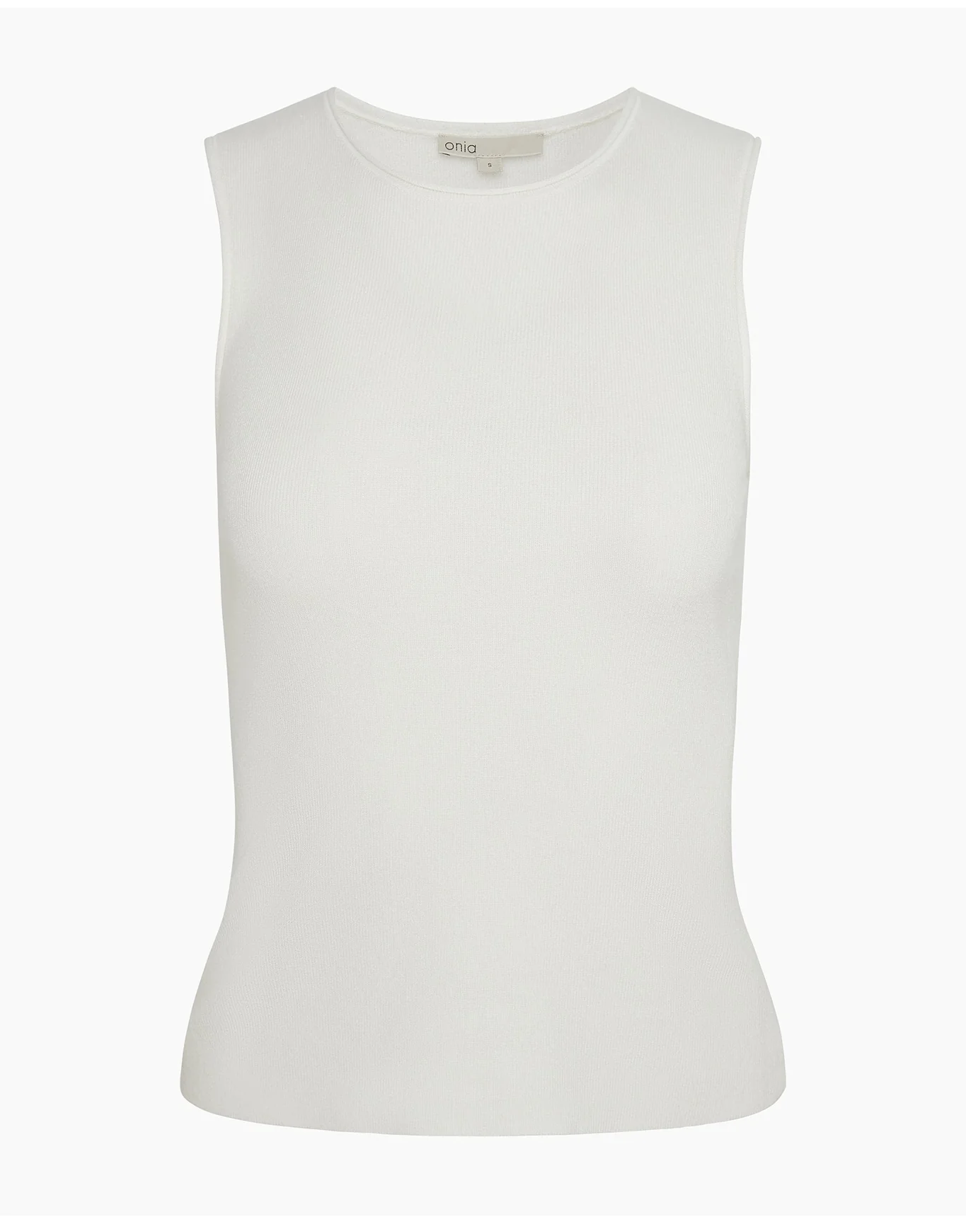 Women | Fitted Micro Rib Tank | White - Image 2