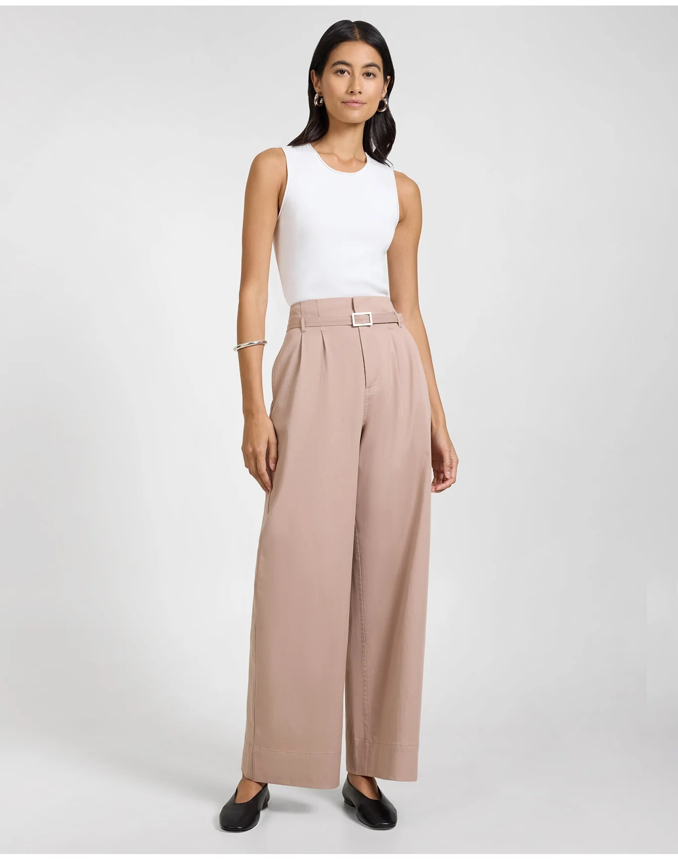 Women | Fitted Micro Rib Tank | White - Image 3