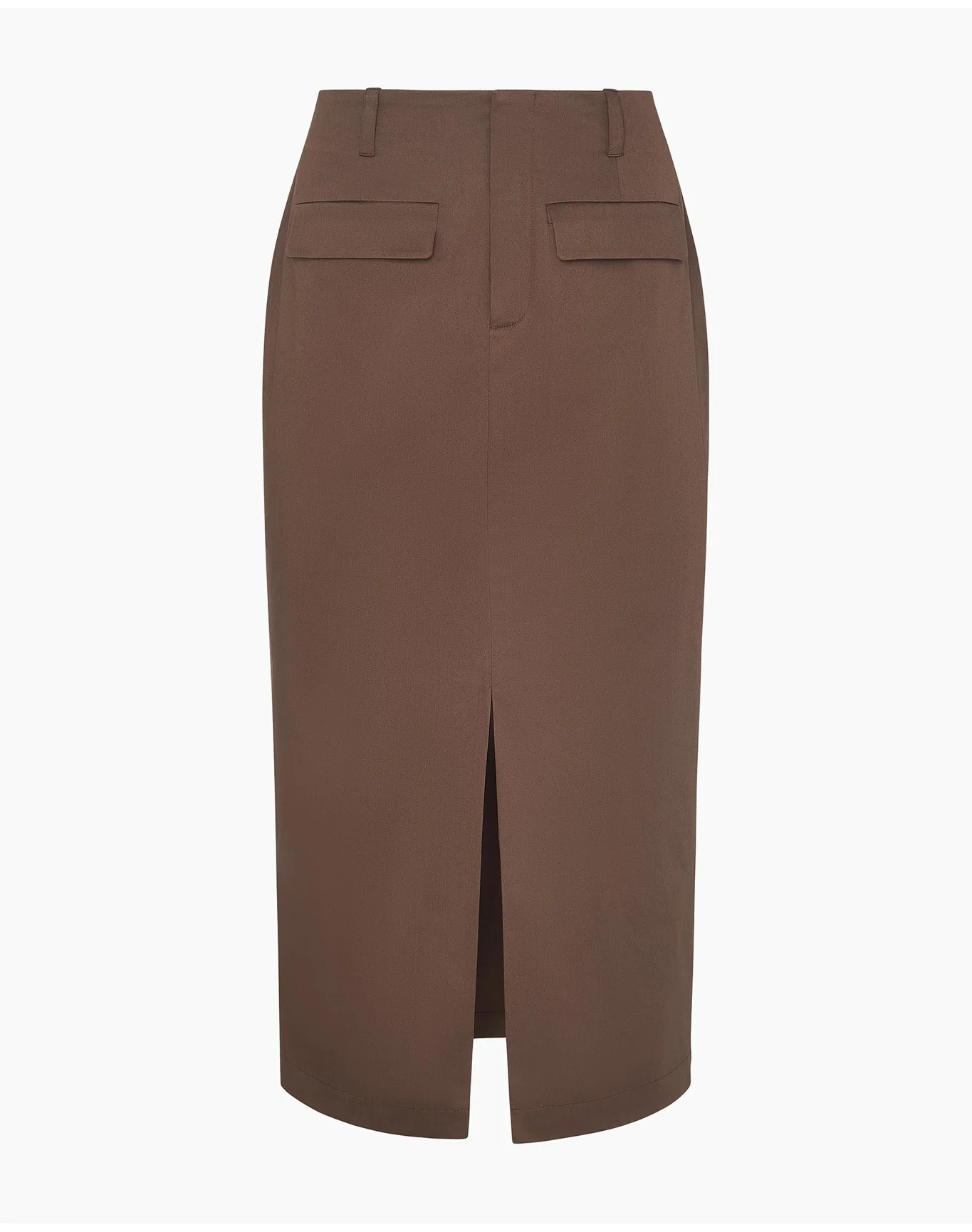 Women | Front Slit Midi Skirt | Chestnut - Image 3