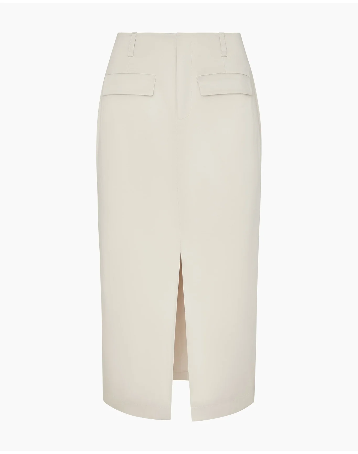 Women | Front Slit Midi Skirt | Stone - Image 2