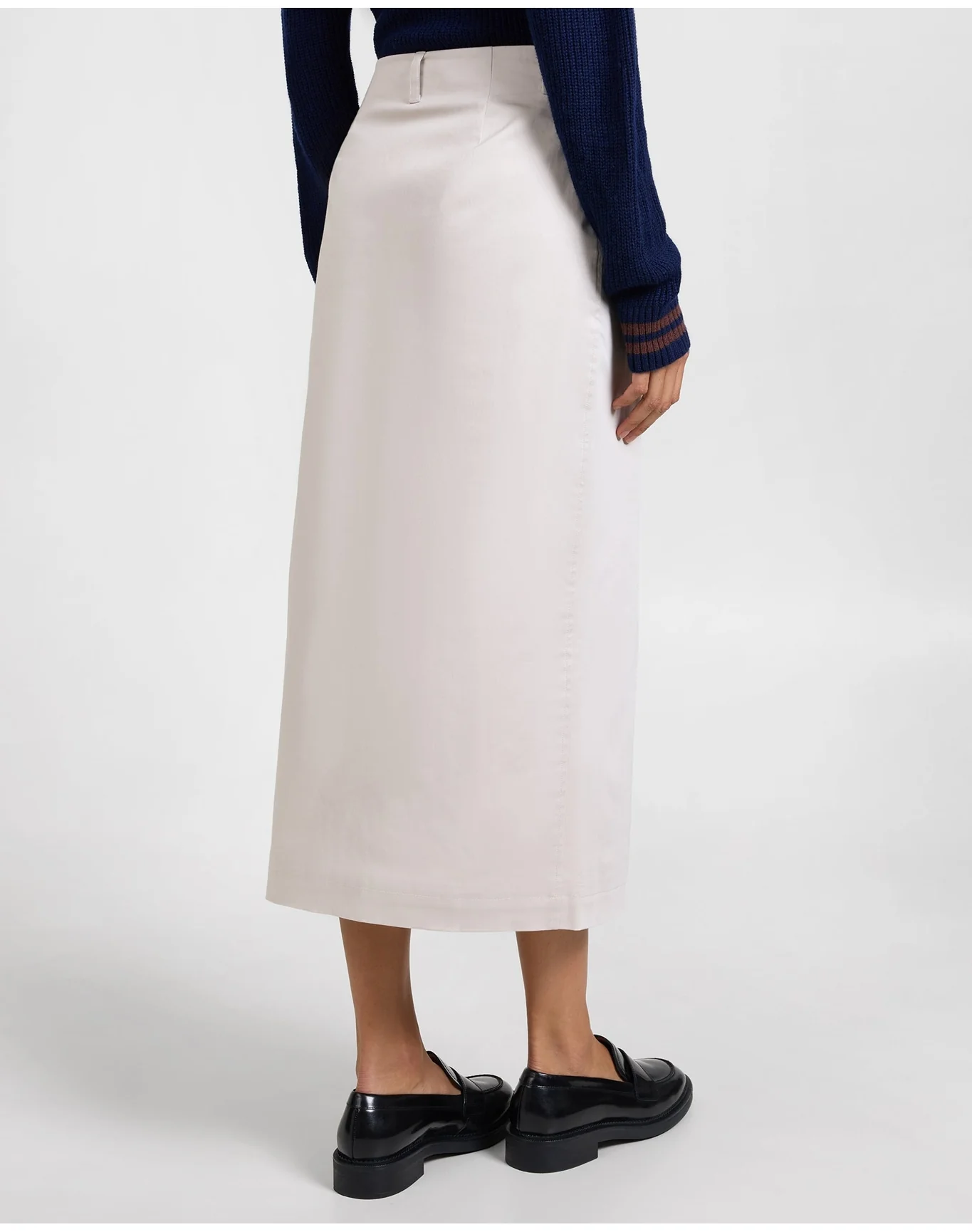 Women | Front Slit Midi Skirt | Stone - Image 5