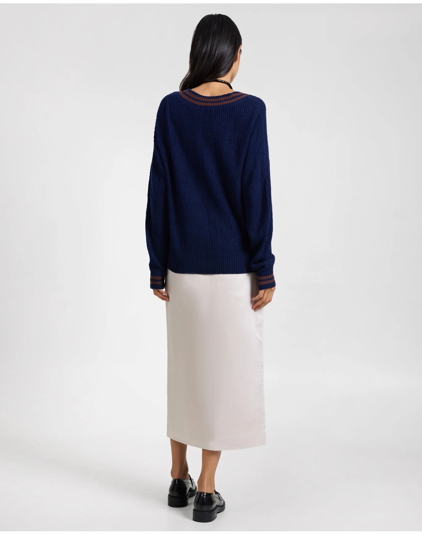 Women | Front Slit Midi Skirt | Stone - Image 6