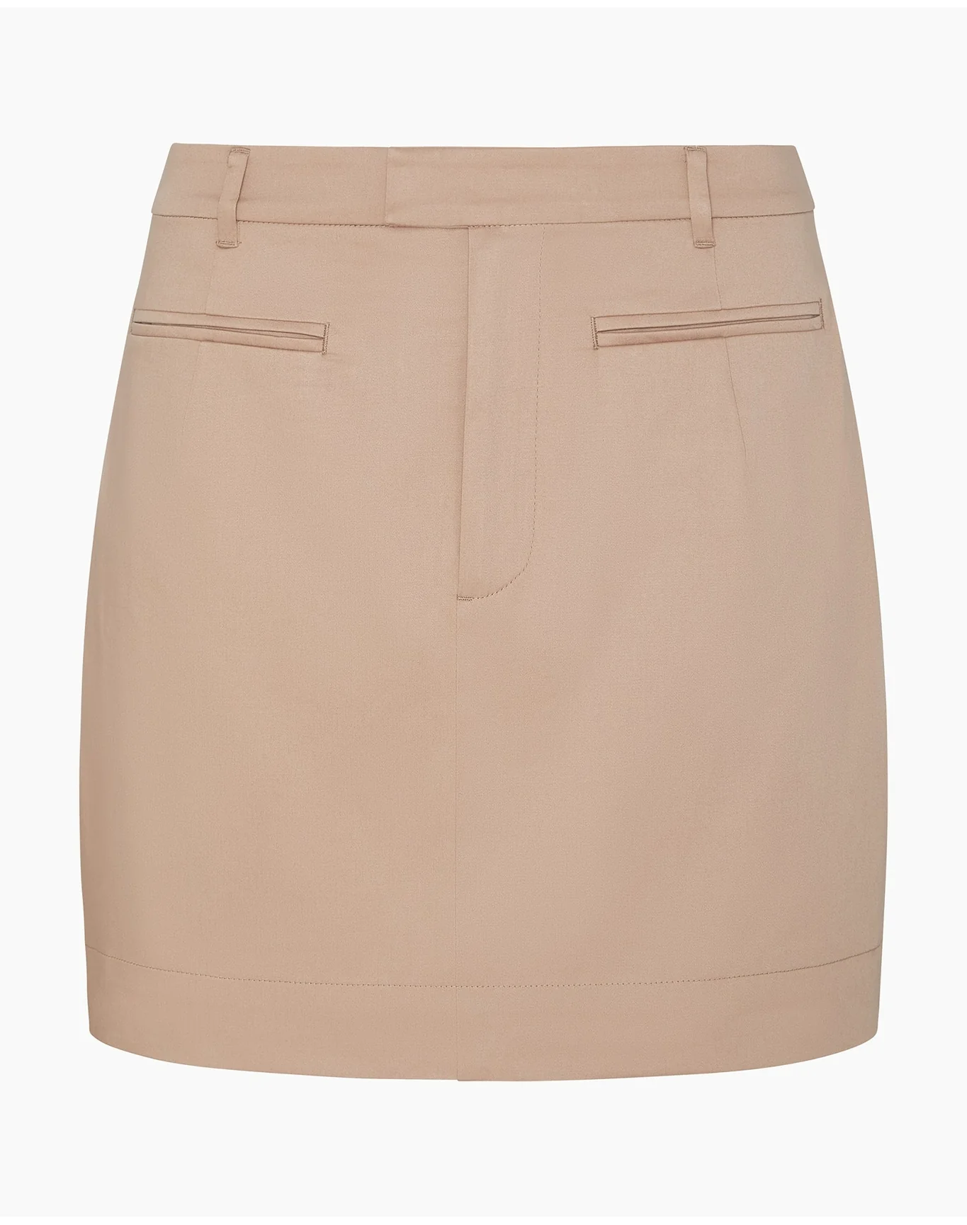 Women | Front Welt Mini Skirt | Warm Taupe - Image 2