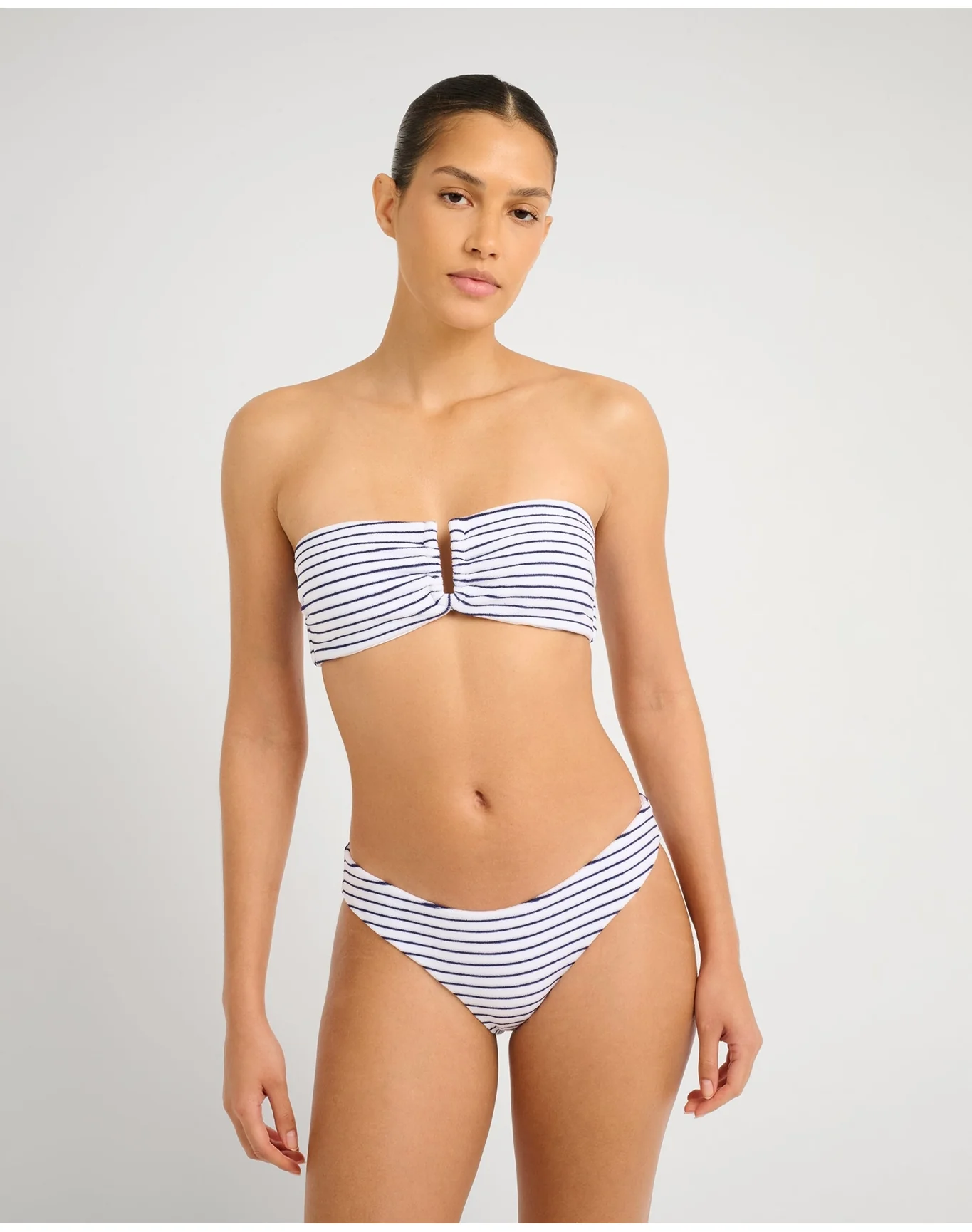 Women | Genevieve Bikini Top | White Deep Navy