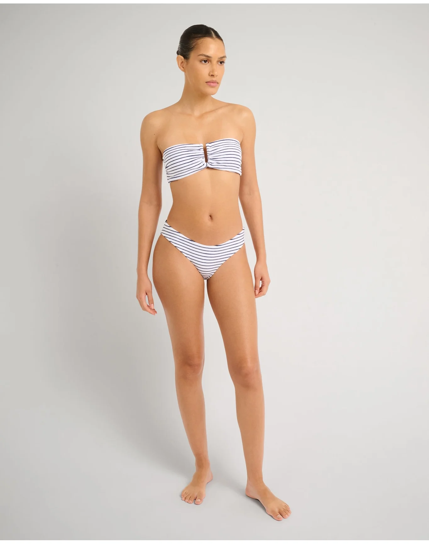 Women | Lily Bikini Bottom | White Deep Navy - Image 3