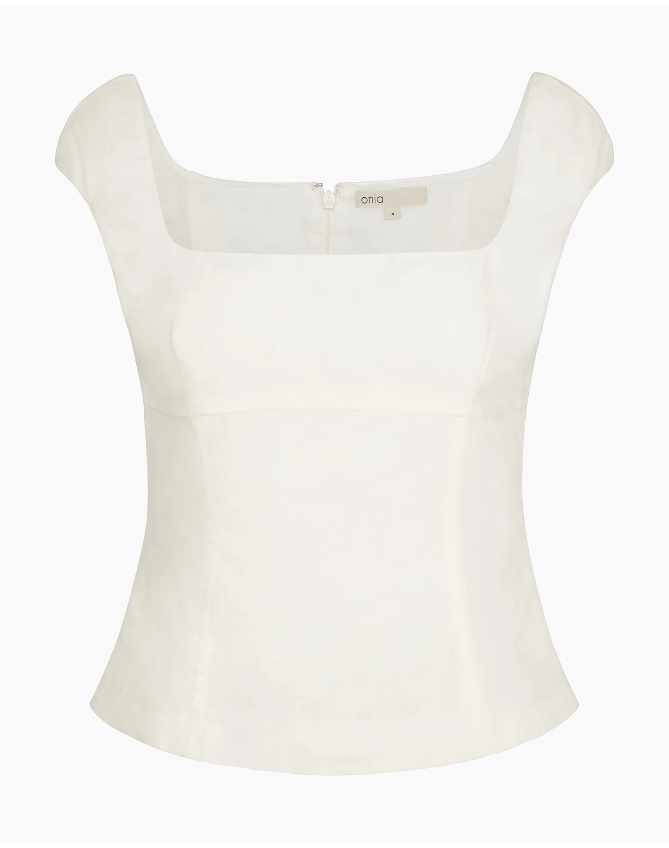 Women | Linen Peplum Top | White - Image 3