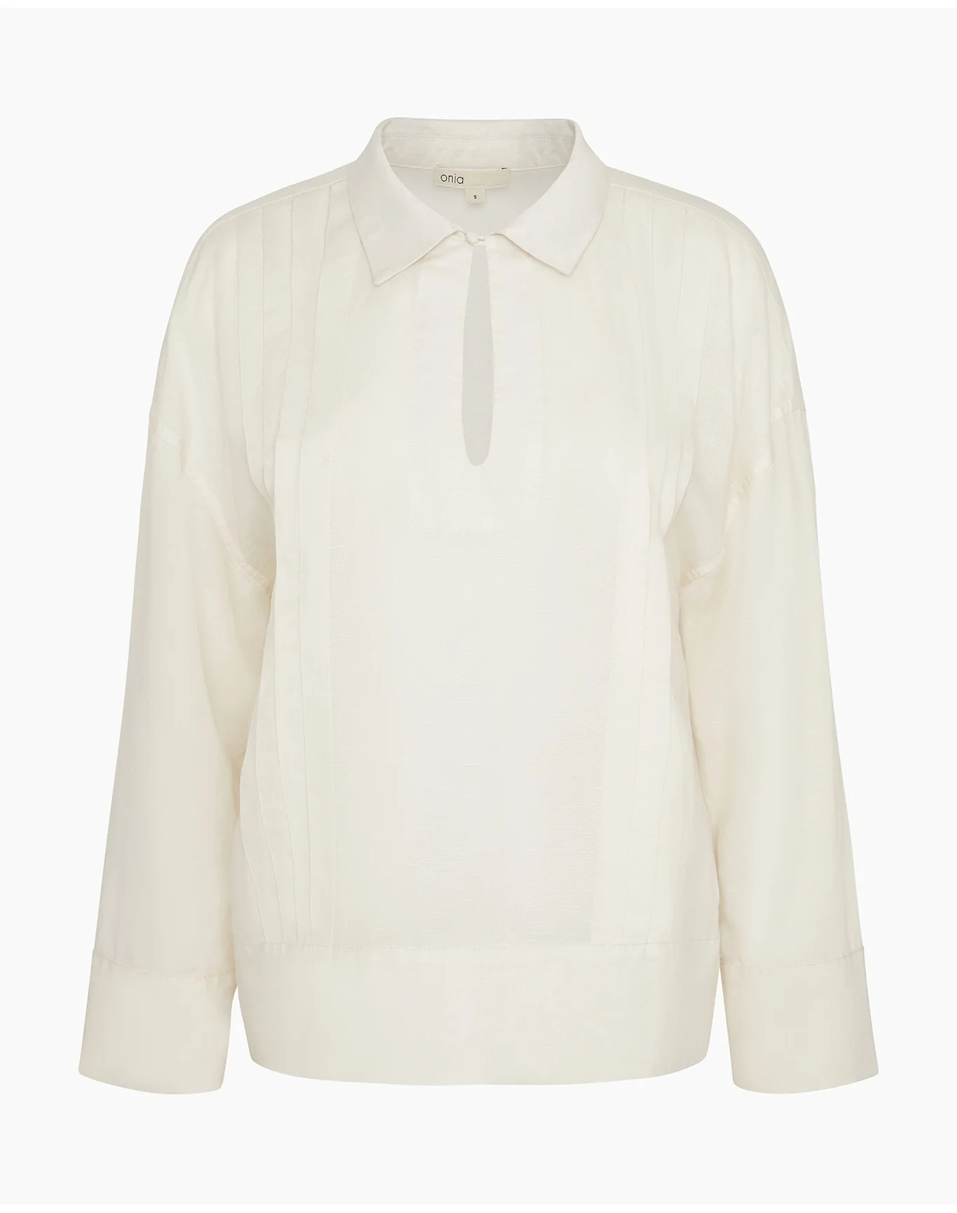 Women | Linen Pintuck Popover Shirt | Natural - Image 2