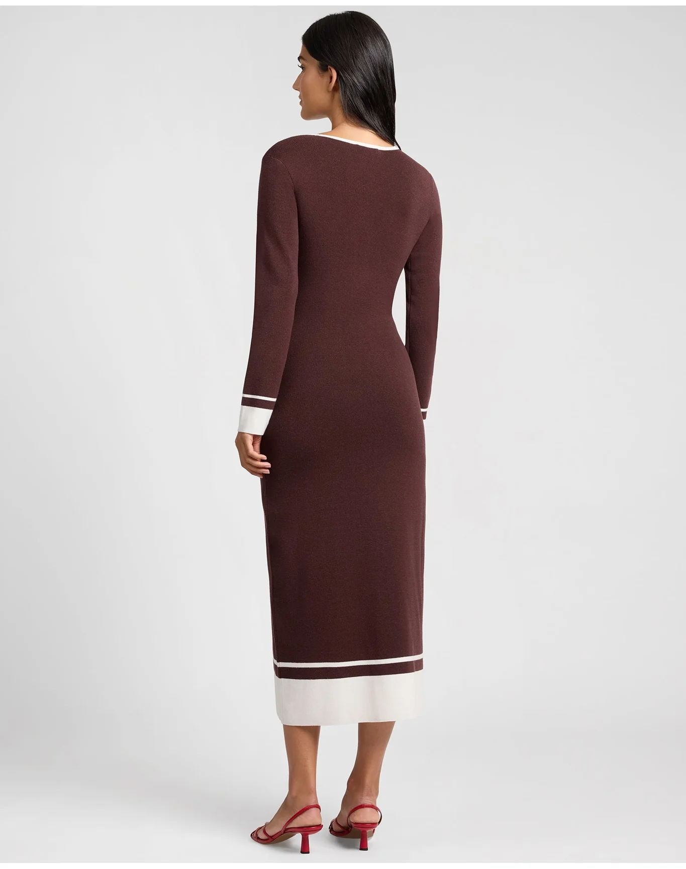 Women | Linen Tencel Maxi Dress | Espresso Egret - Image 5