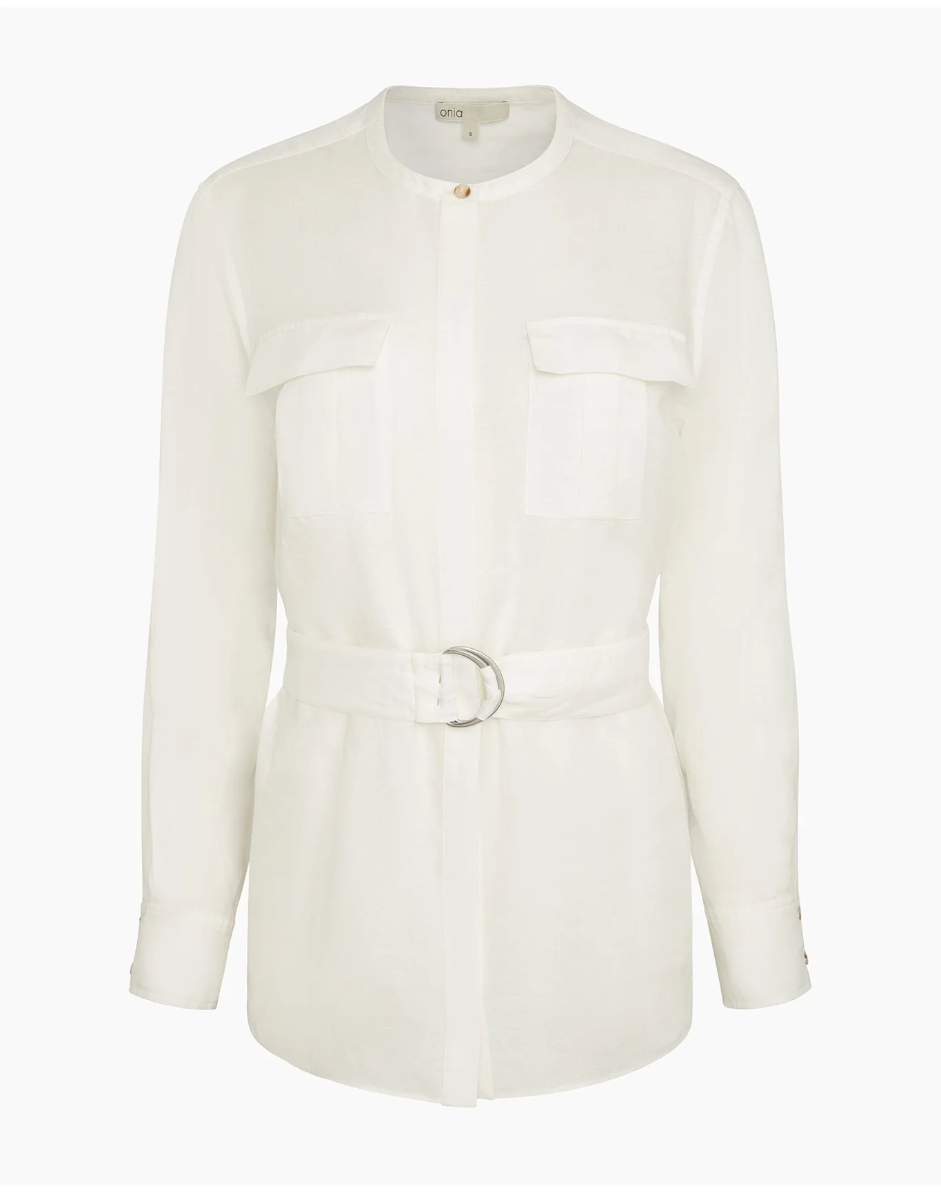 Women | Linen Utility Shirt | White - Image 2