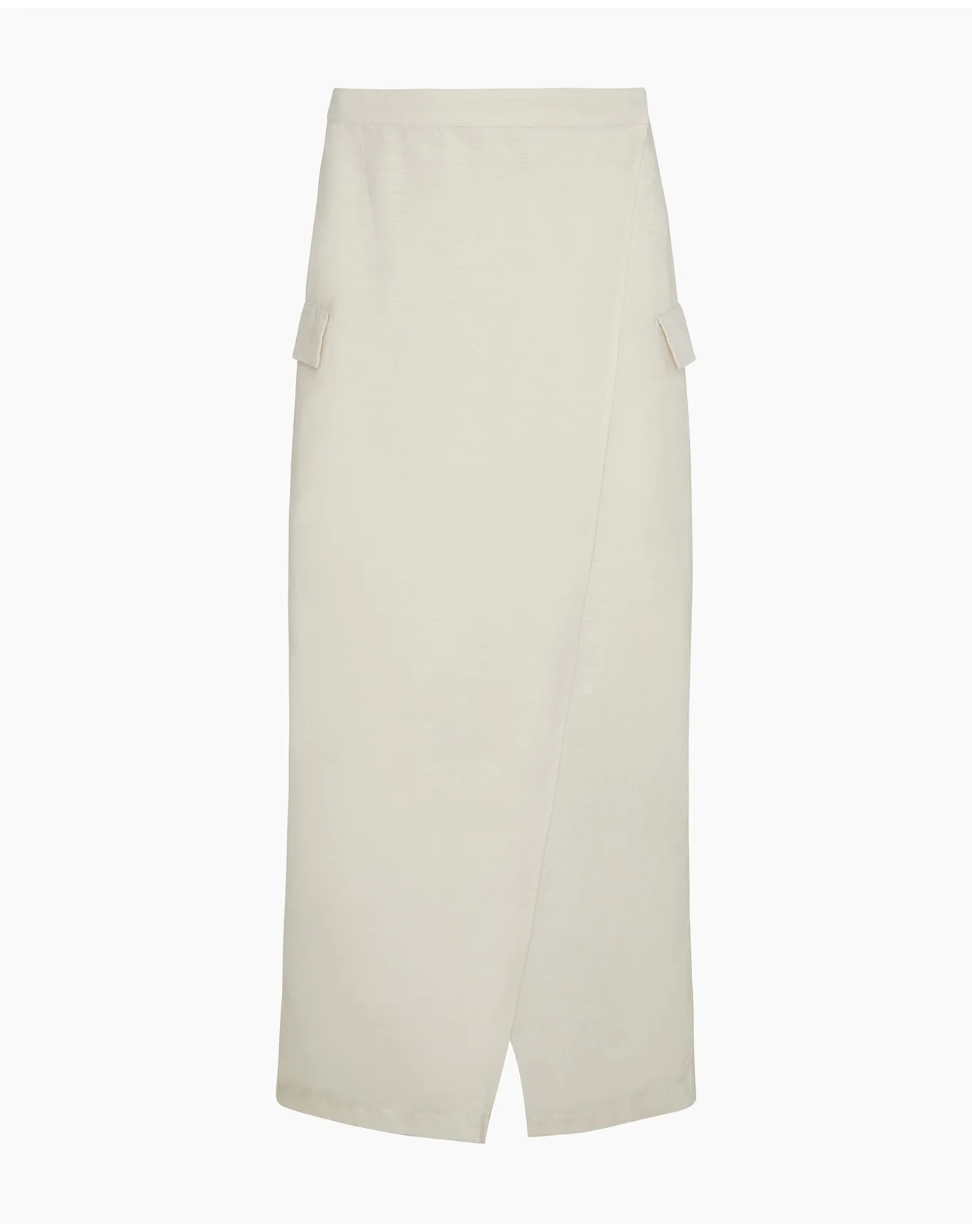 Women | Linen Utility Wrap Maxi Skirt | Natural - Image 2