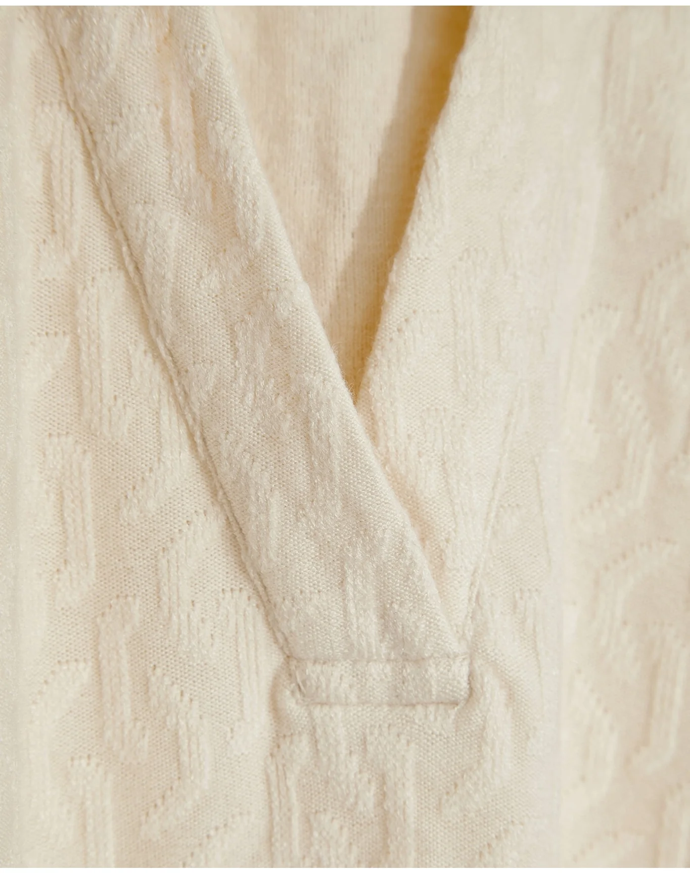 Women | Long Sleeve Polo Geo Knit Bodysuit | French Vanilla - Image 9