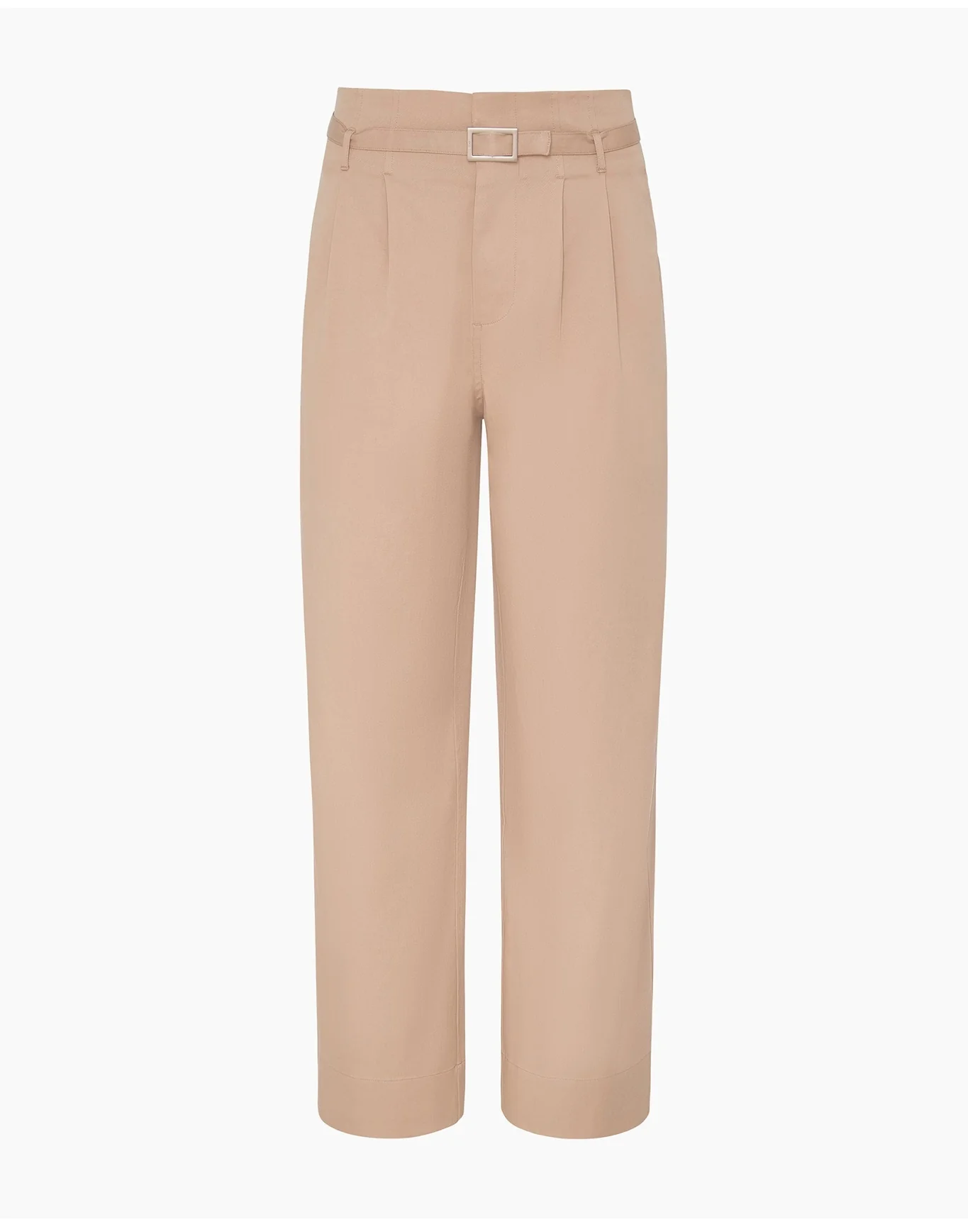 Women | Lyocell Paperbag Trouser | Warm Taupe - Image 3