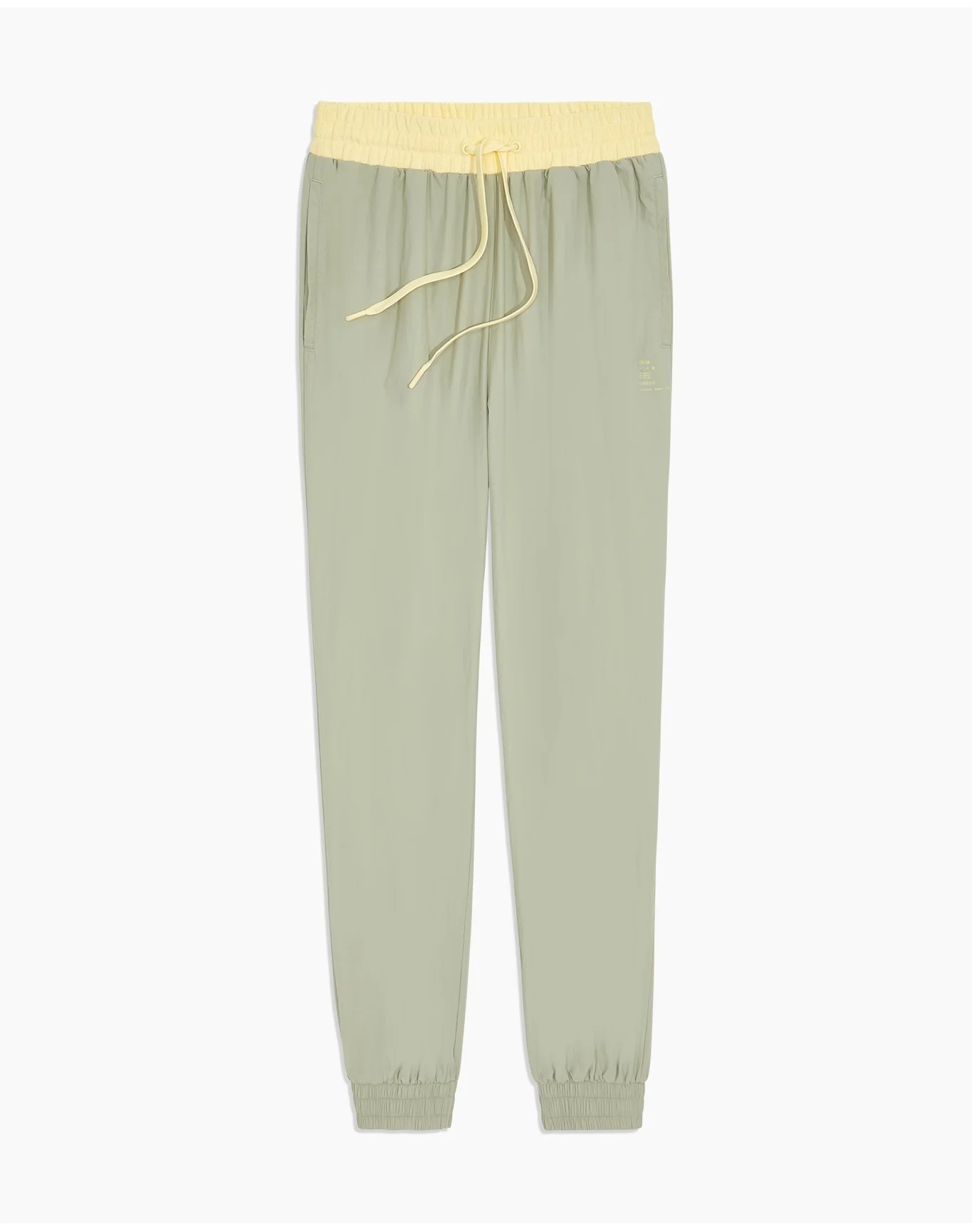 Women | Mixed Material Crinkle Nylon Jogger | Sage French Vanilla