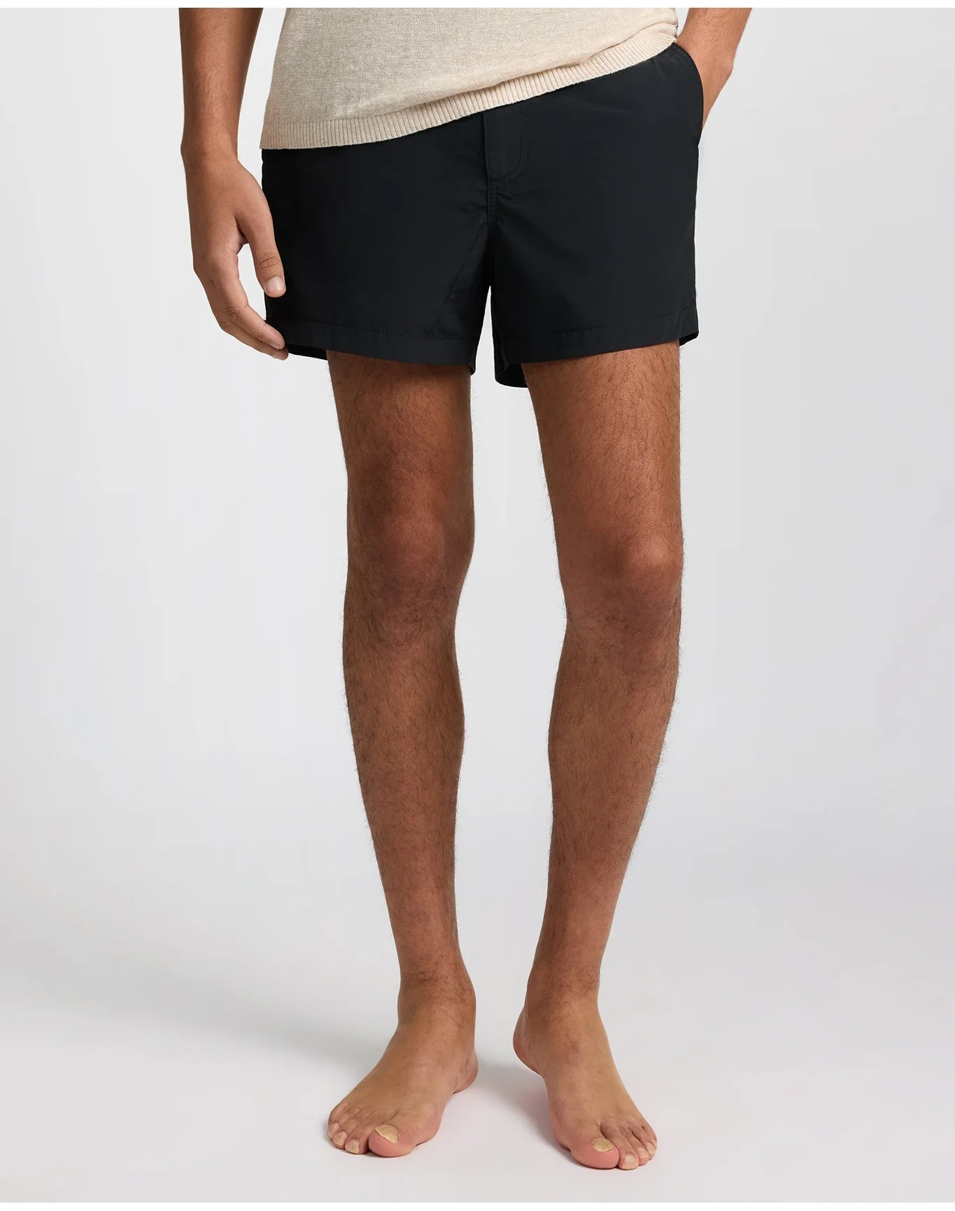 Men | Calder Side Elastic 4" Swim Trunk | Black - Image 3