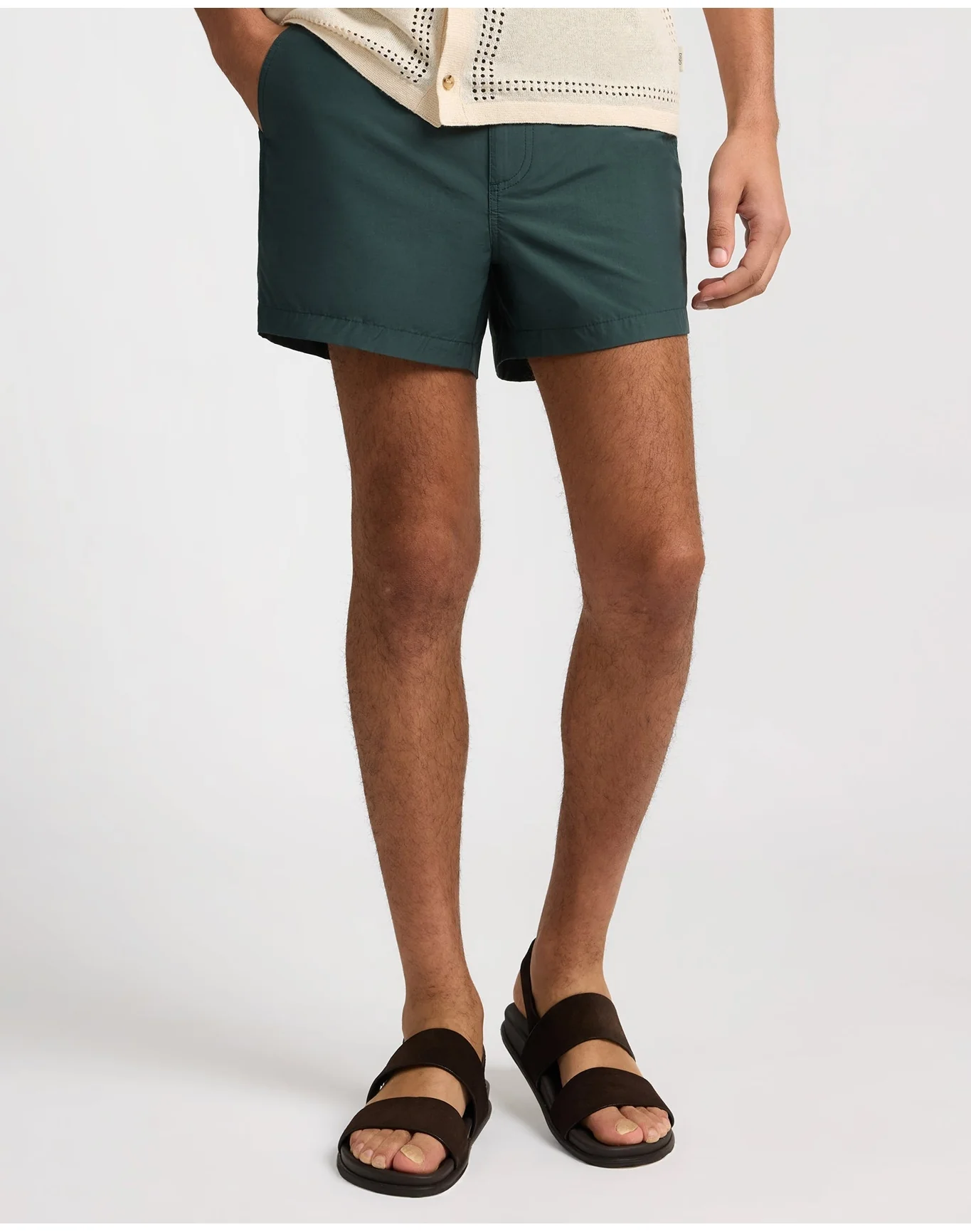 Men | Calder Side Elastic 4" Swim Trunk | Soft Olive - Image 2