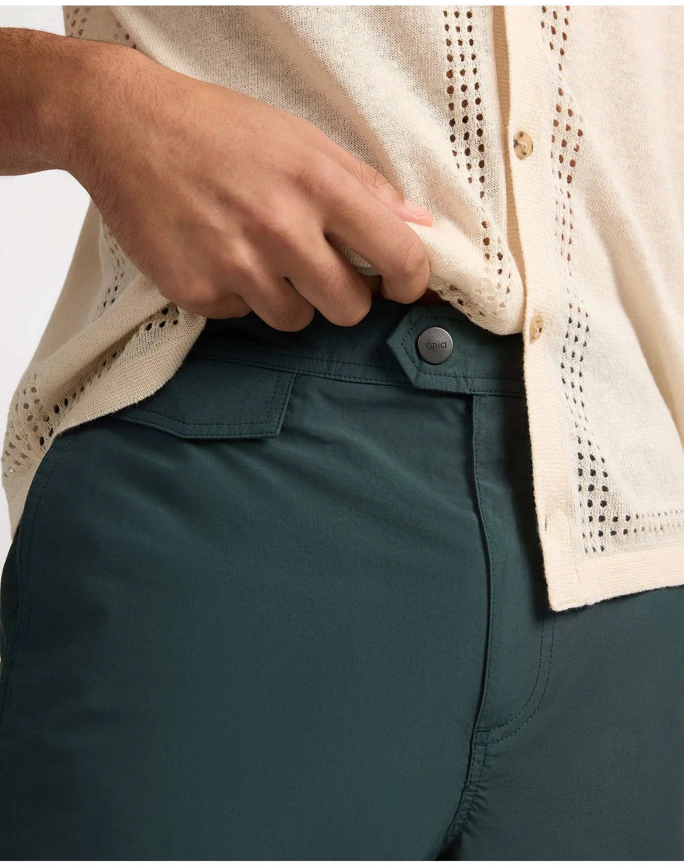 Men | Calder Side Elastic 4" Swim Trunk | Soft Olive - Image 3