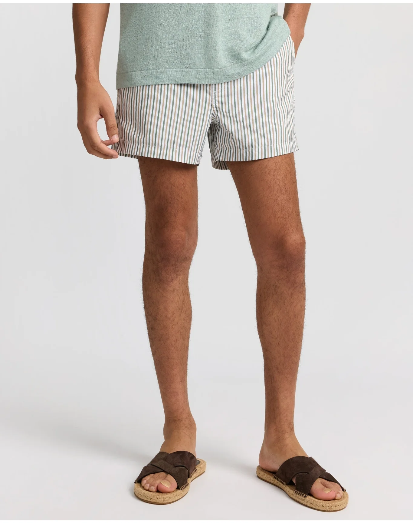 Men | Calder Side Elastic 4" Swim Trunk | White - Image 3