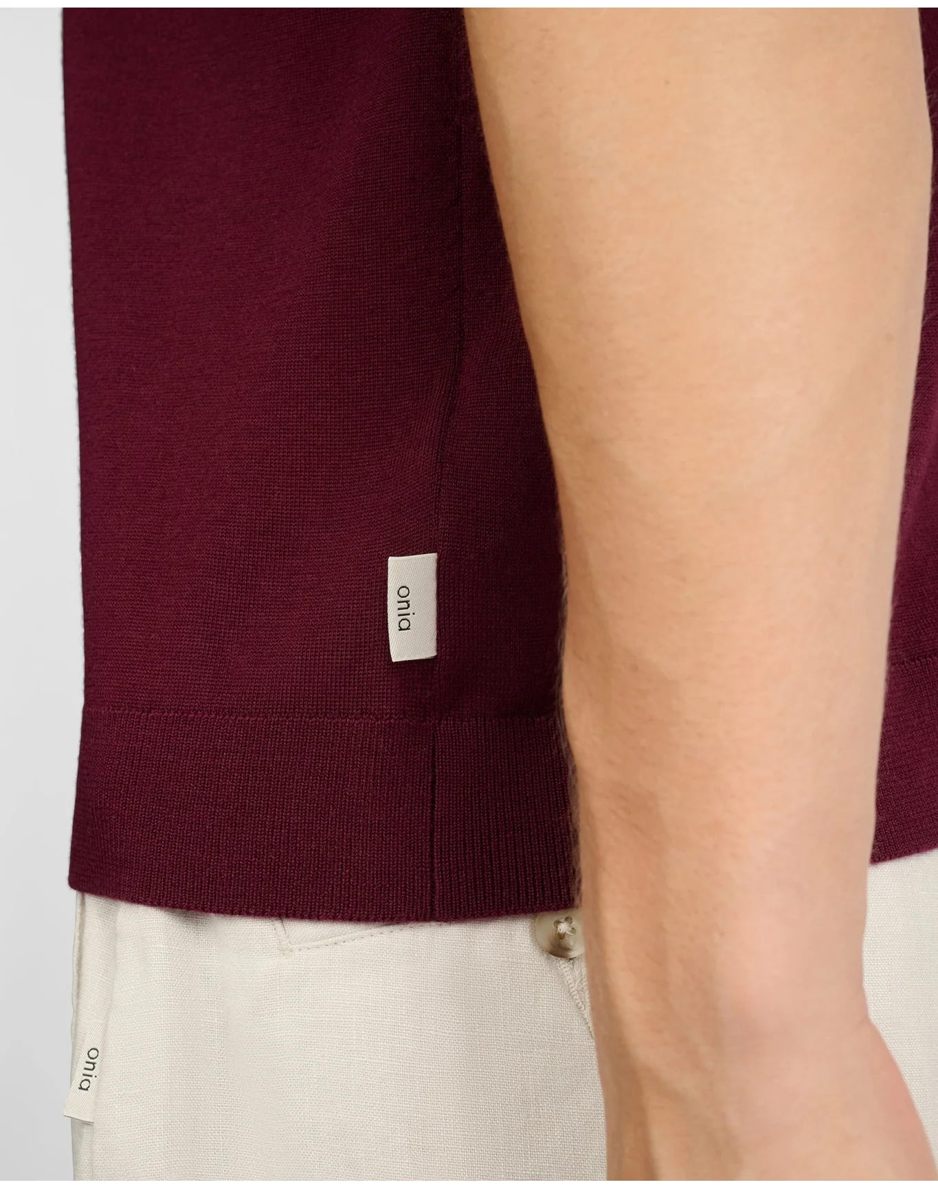 Men | Extra Fine Merino Wool Polo | Port Wine - Image 4