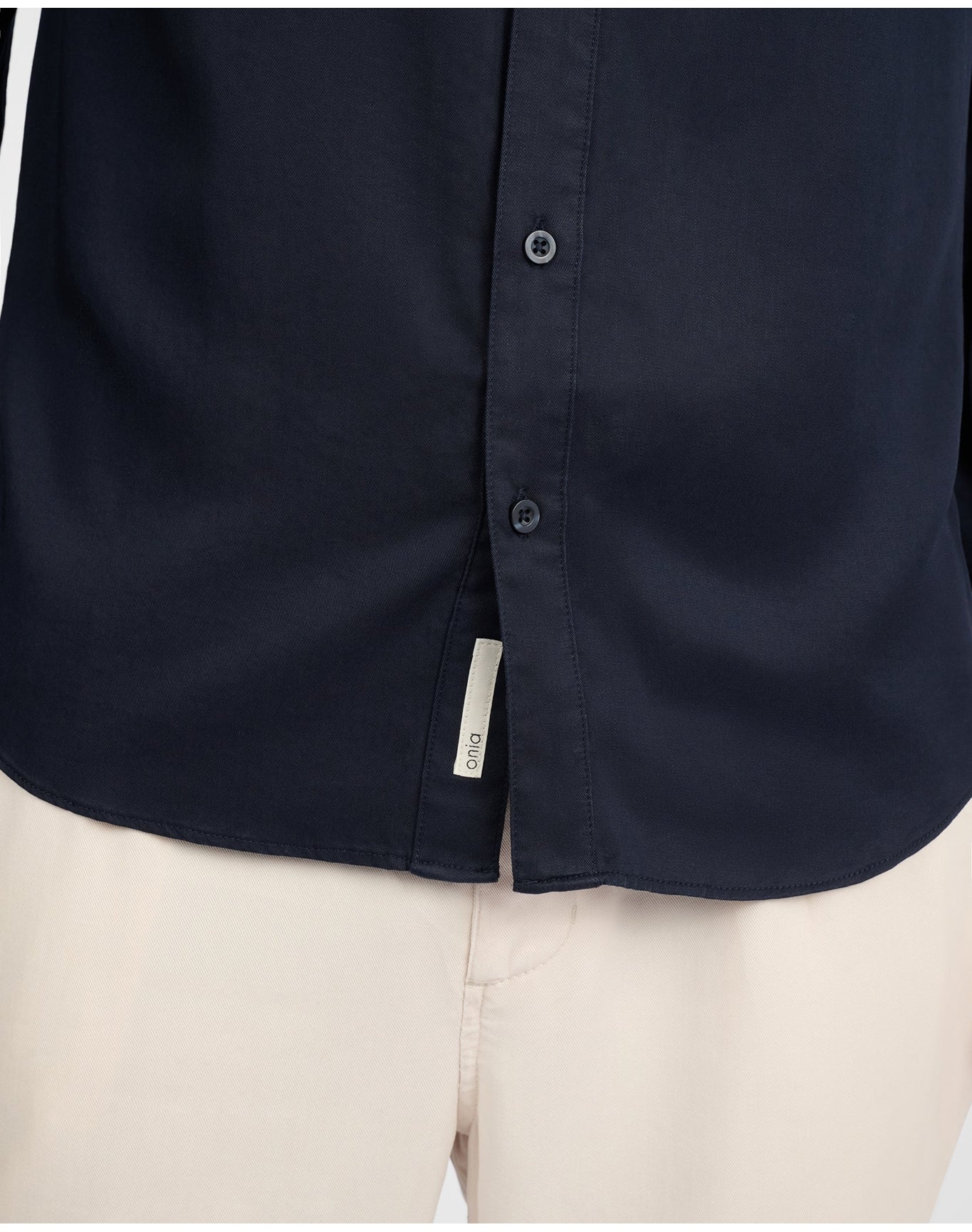 Men | Lyocell Long Sleeve Shirt | Midnight - Image 4
