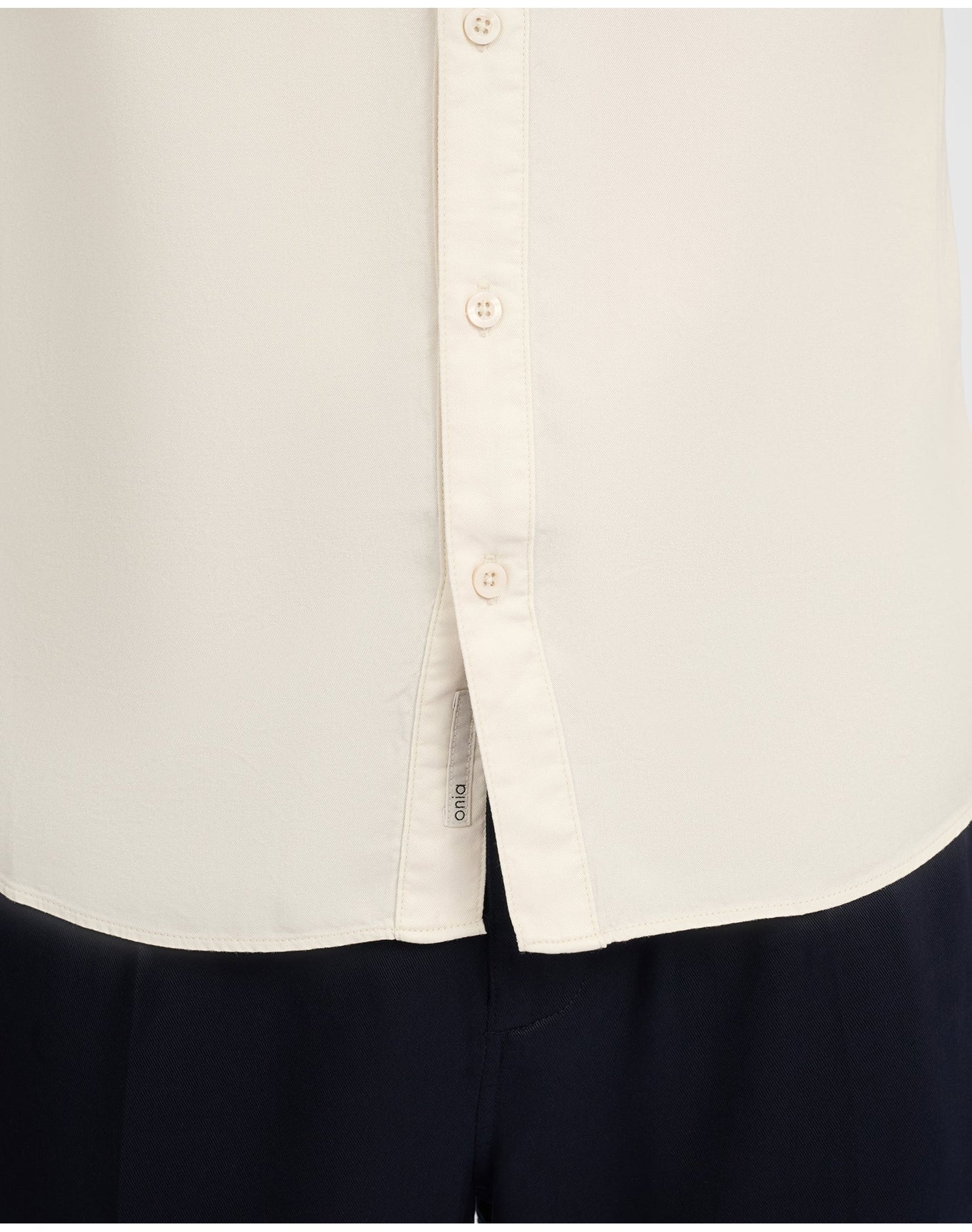 Men | Lyocell Long Sleeve Shirt | Stone - Image 3