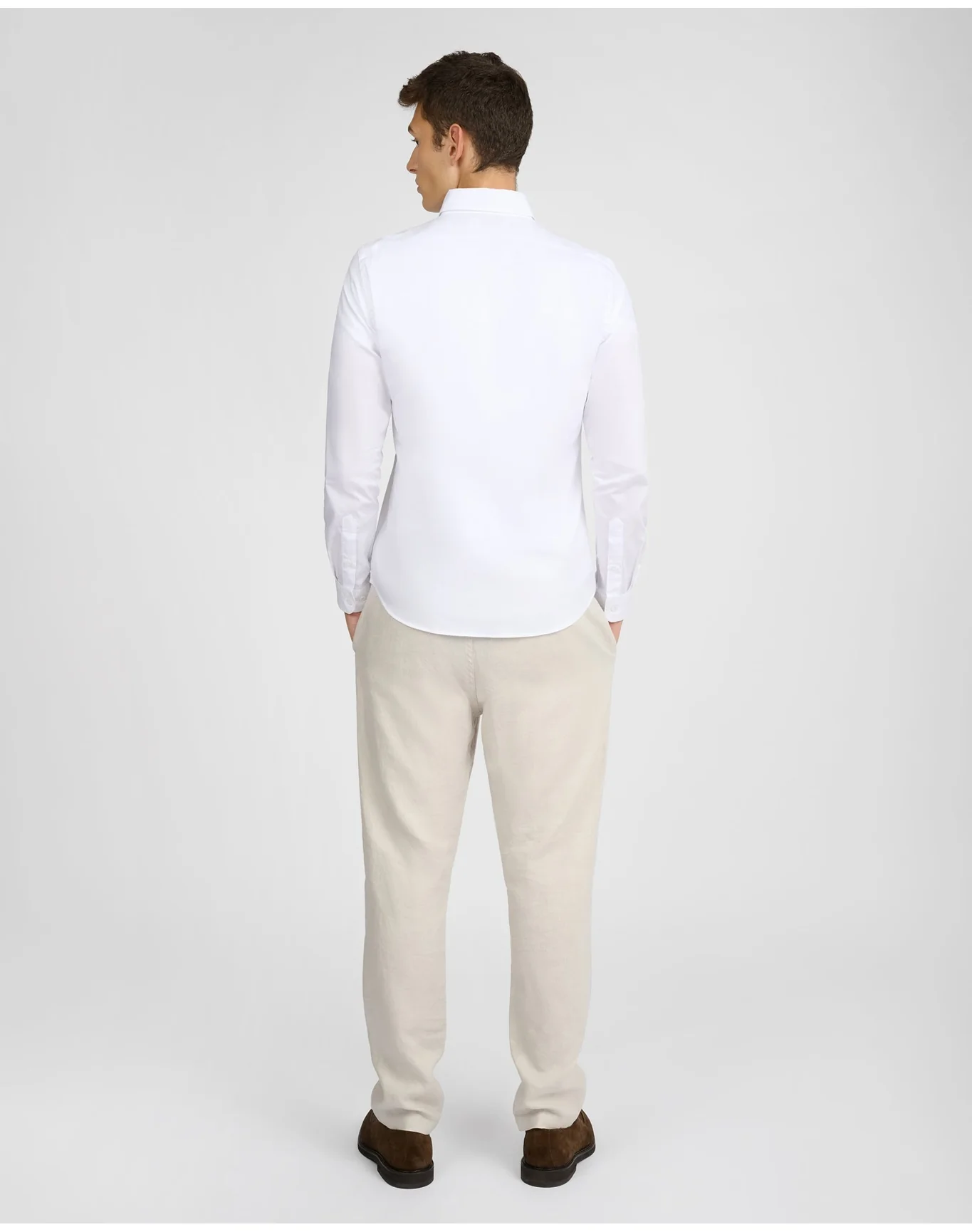 Men | Oxford Long Sleeve Button Down Shirt | White - Image 5