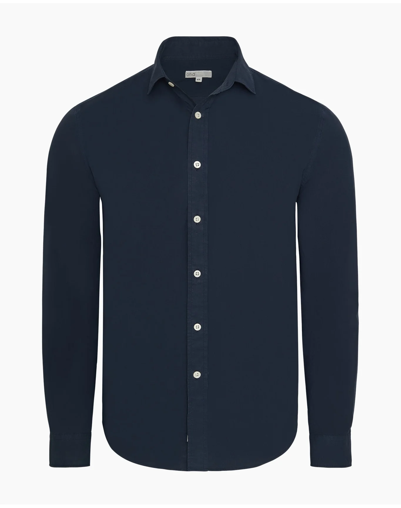 Men | Poplin Long Sleeve Button Down Shirt | Midnight