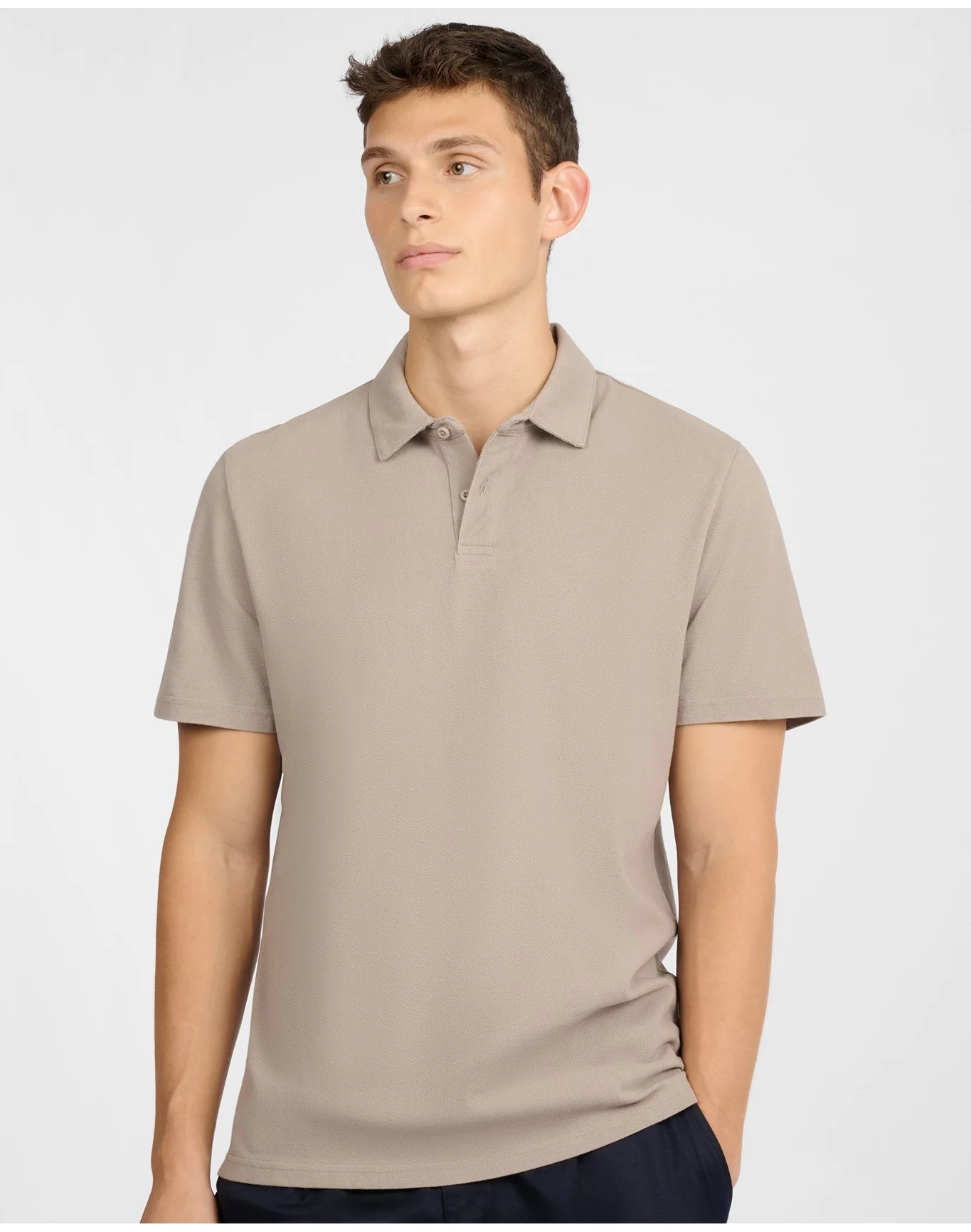 Men | Short Sleeve Pique Polo | Cashew - Image 2