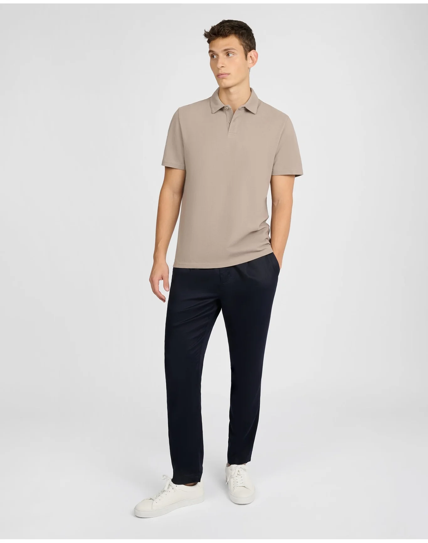 Men | Short Sleeve Pique Polo | Cashew - Image 3
