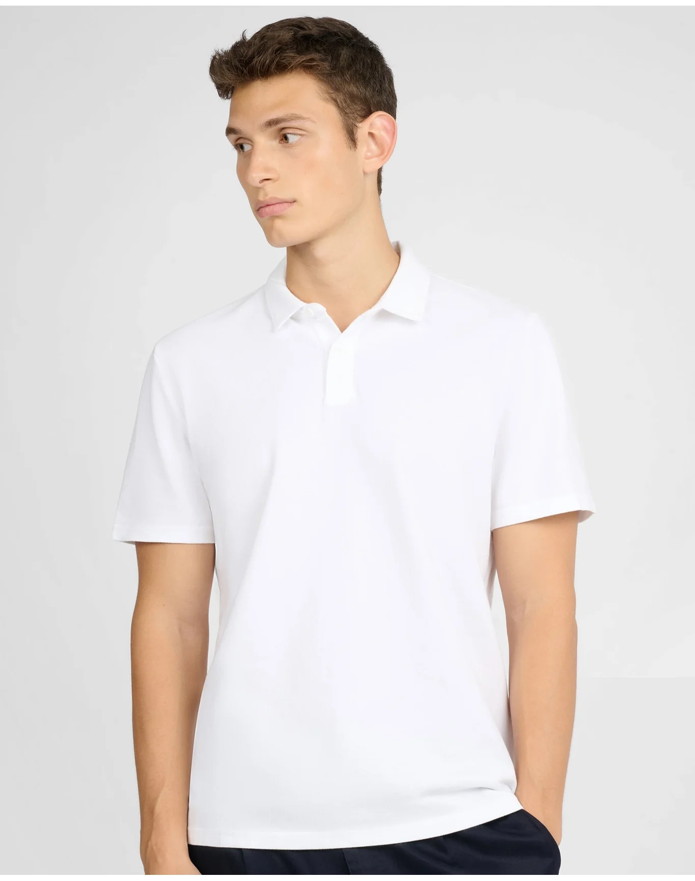 Men | Short Sleeve Pique Polo | White - Image 2