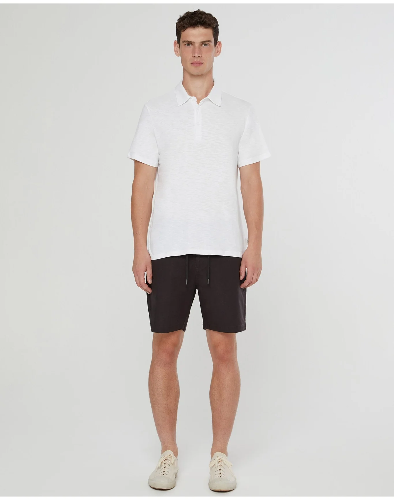 Men | Slub Short Sleeve Polo | White - Image 4
