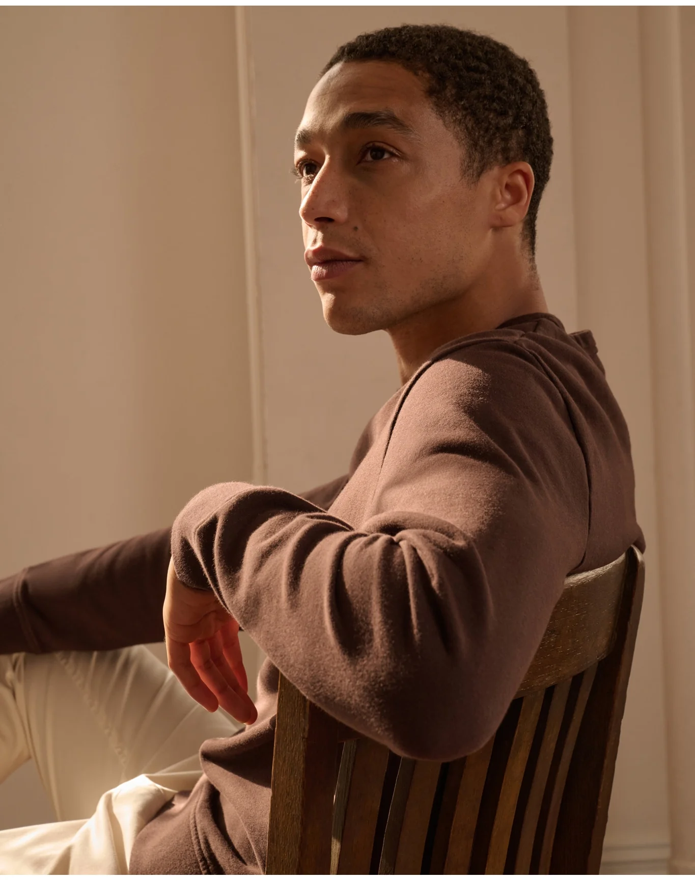 Men | Terry Crewneck Sweater | Dark Java - Image 2
