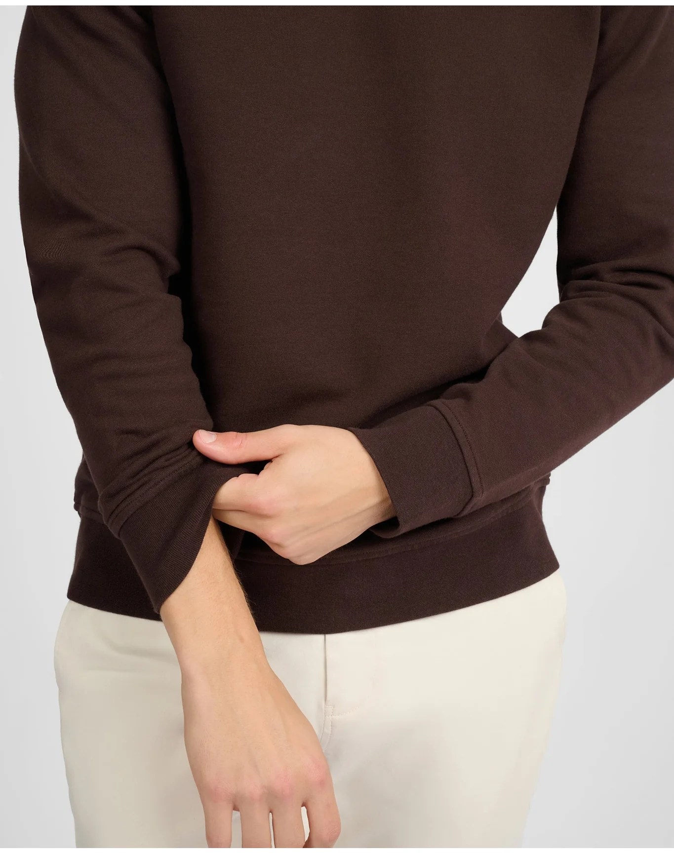 Men | Terry Crewneck Sweater | Dark Java - Image 4