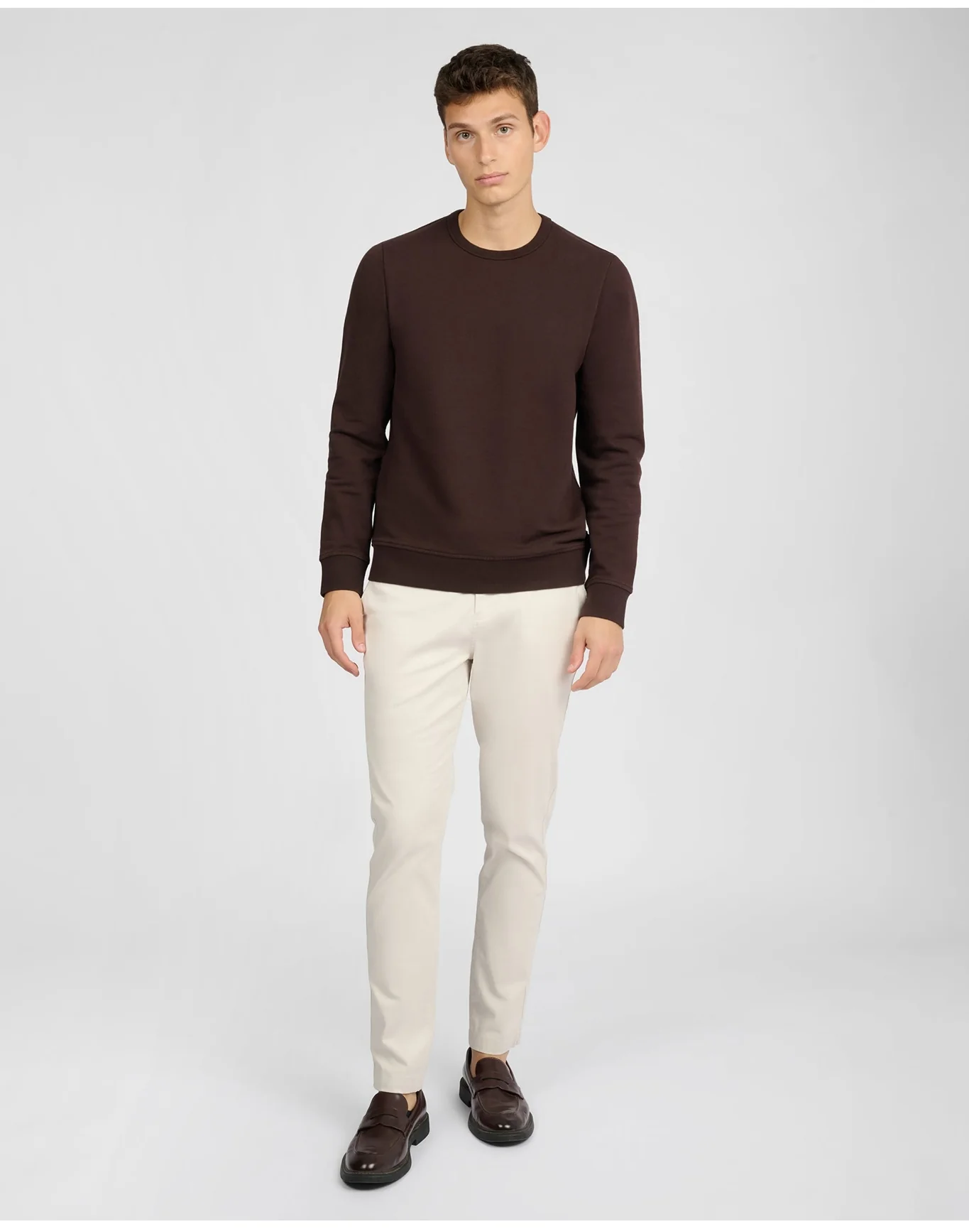 Men | Terry Crewneck Sweater | Dark Java - Image 6
