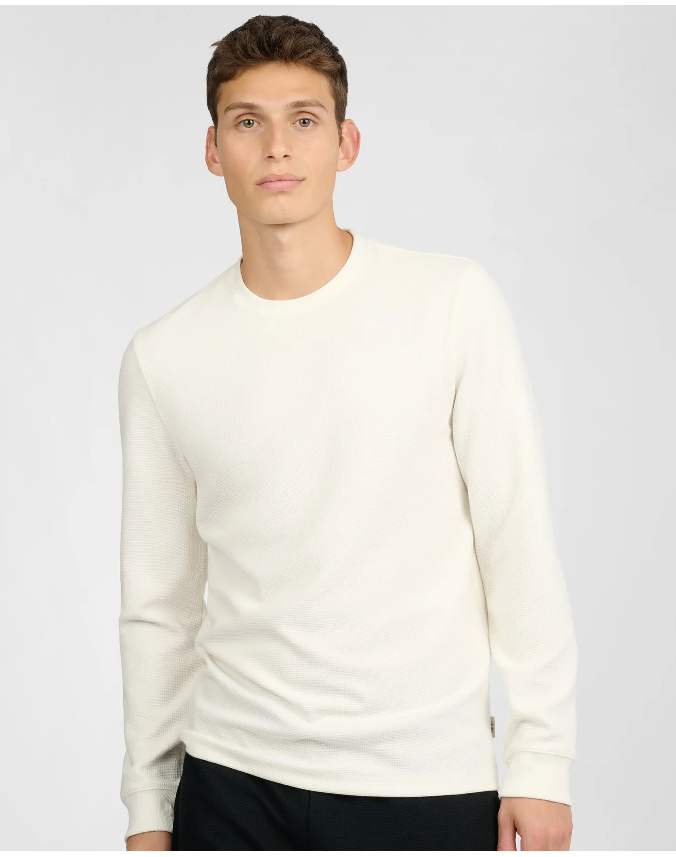 Men | Waffle Crewneck Sweater | Egret - Image 2