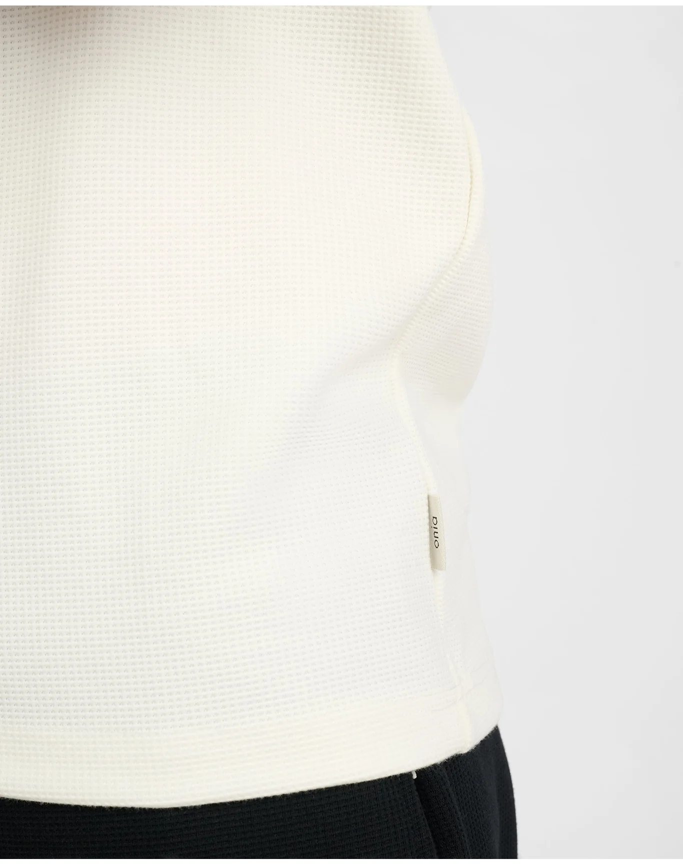 Men | Waffle Crewneck Sweater | Egret - Image 5