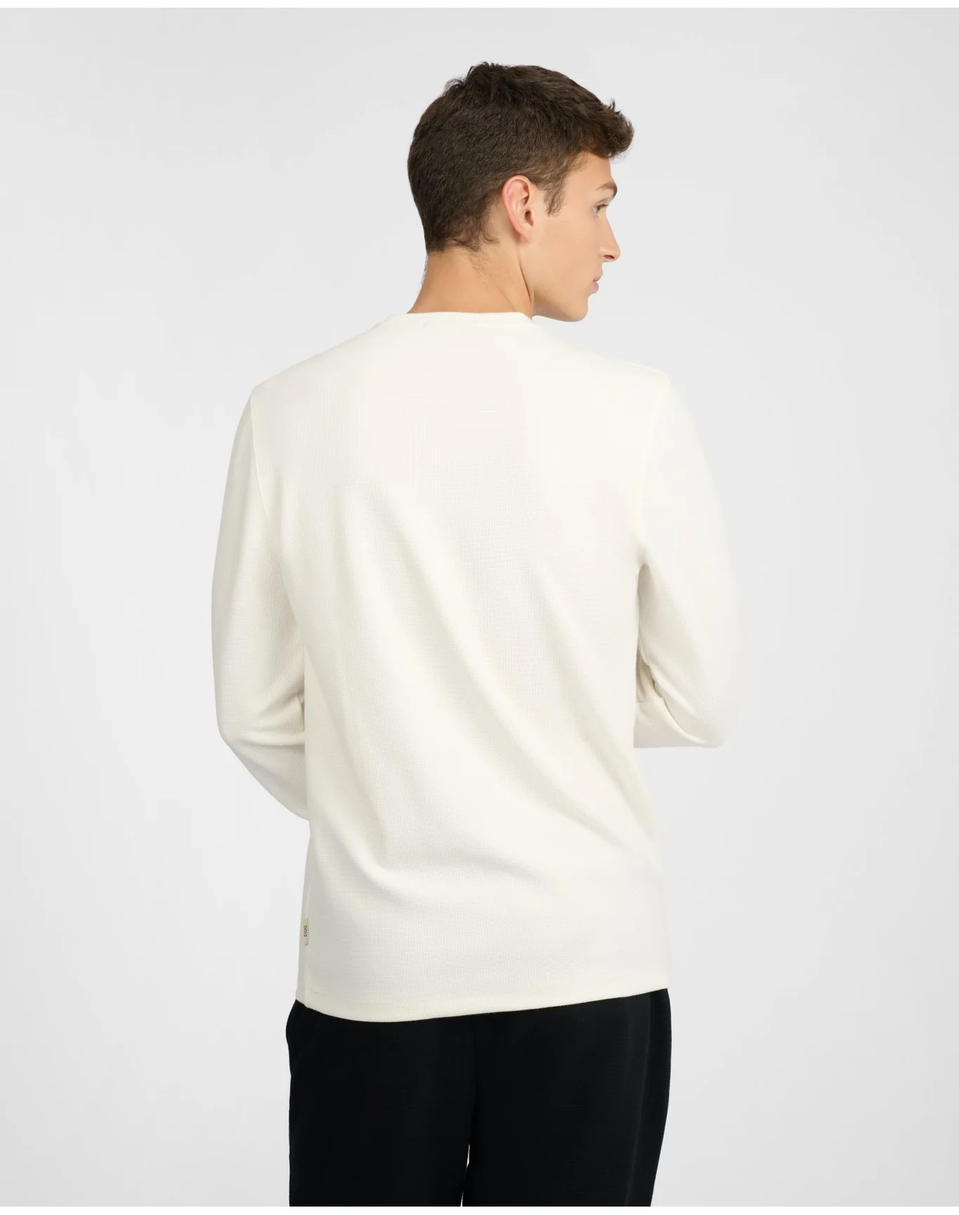 Men | Waffle Crewneck Sweater | Egret - Image 7
