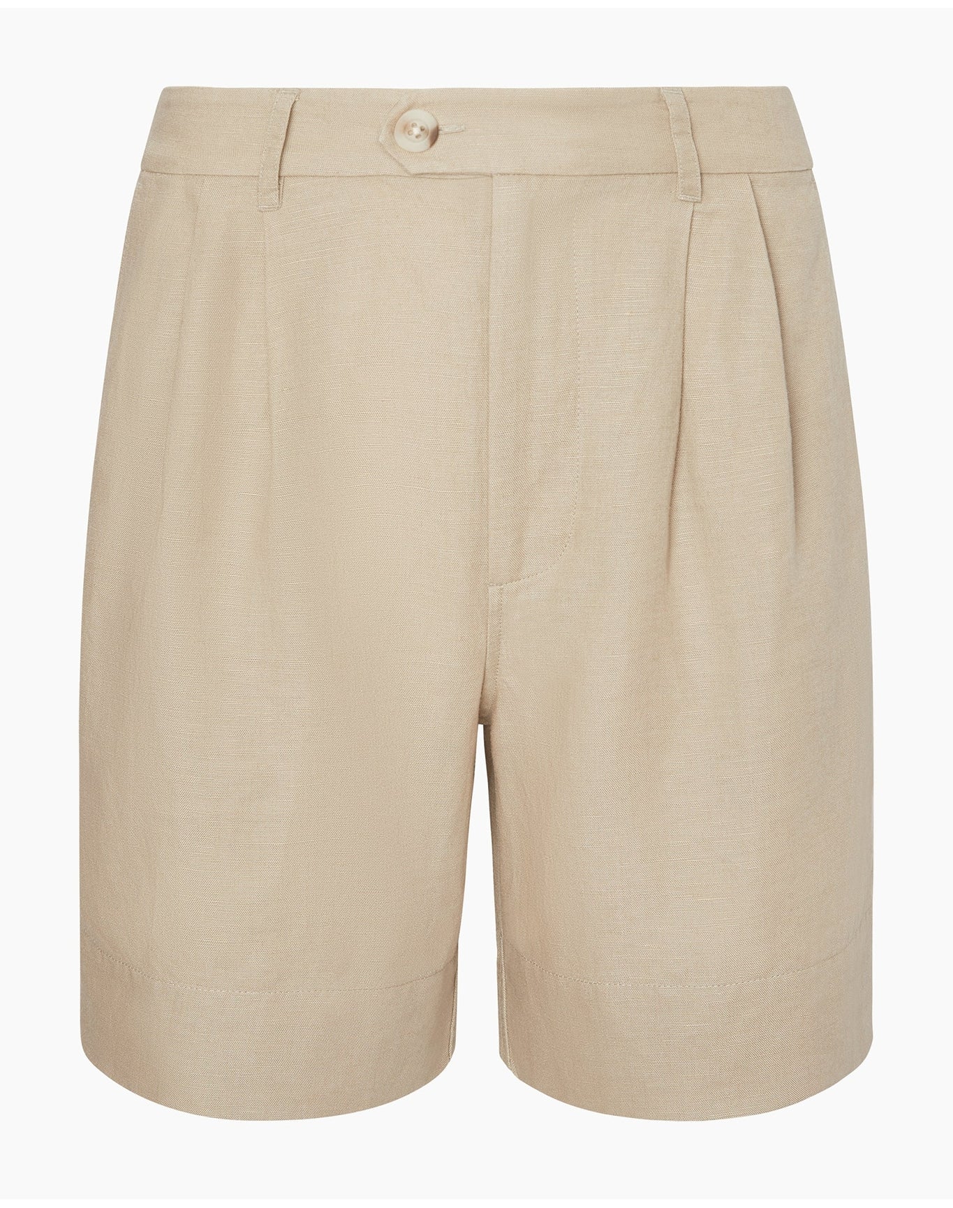 Women | Air Linen Pleated Bermuda Short | Jute - Image 2