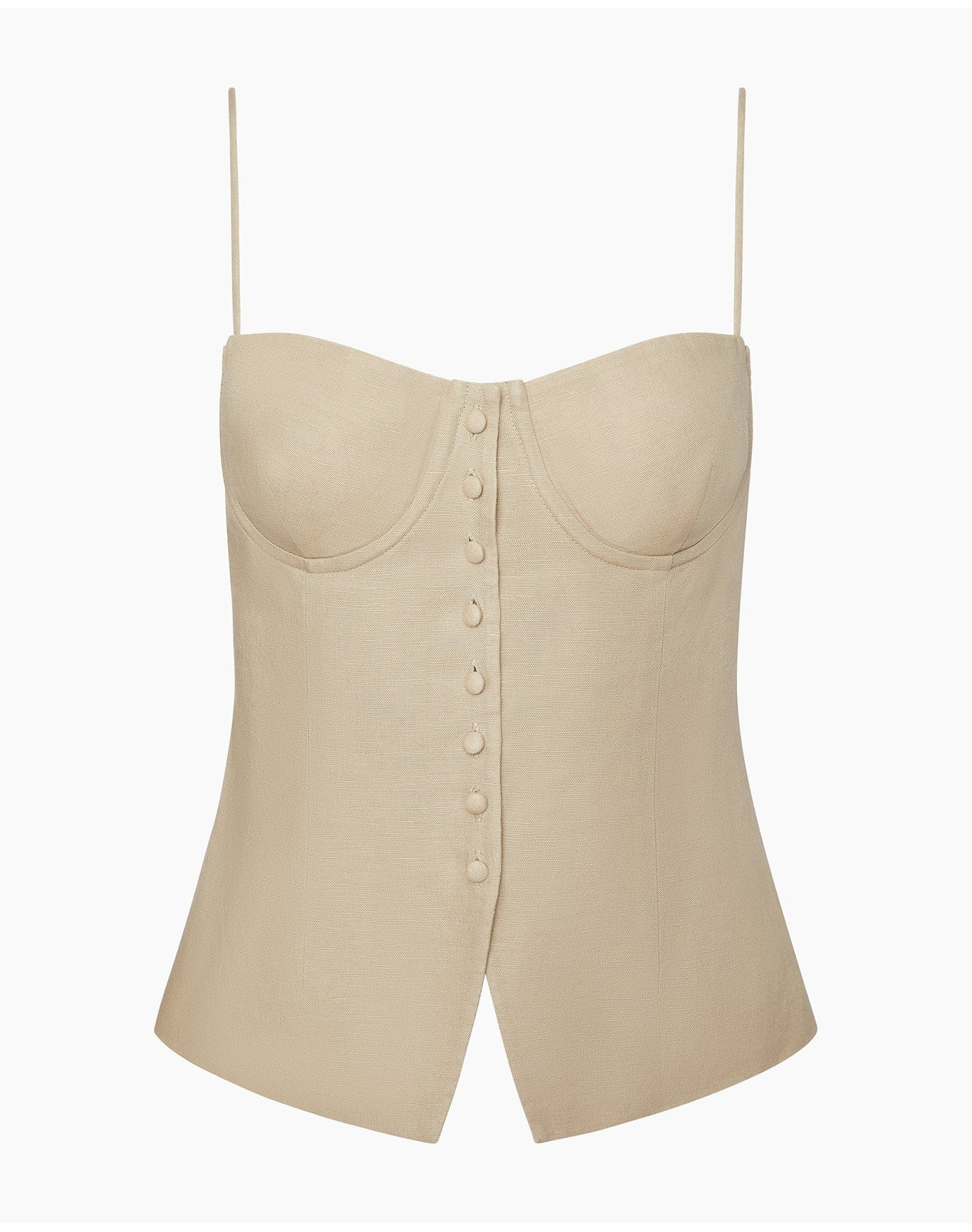 Women | Air Linen Underwire Corset Top | Jute - Image 2