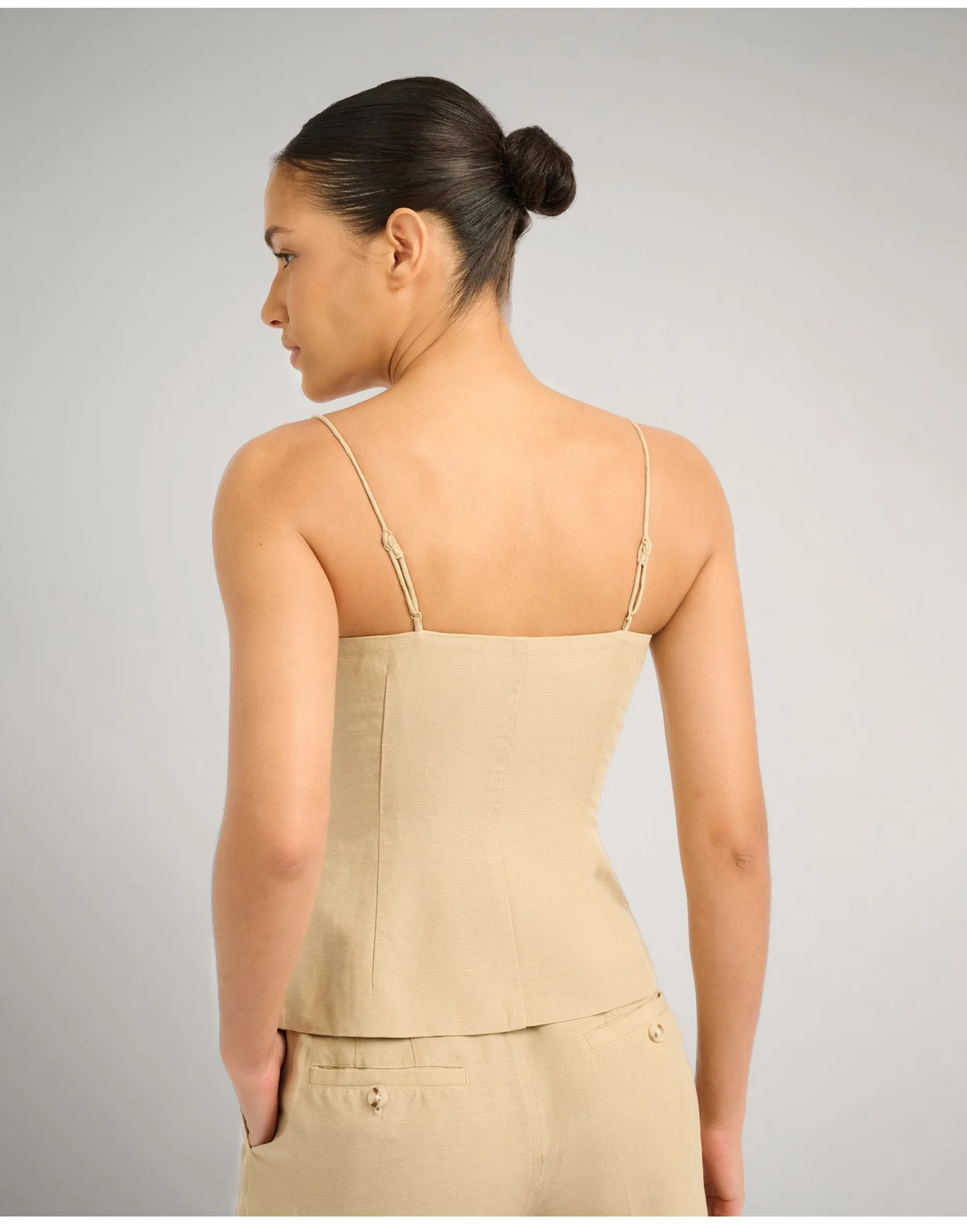 Women | Air Linen Underwire Corset Top | Jute - Image 5