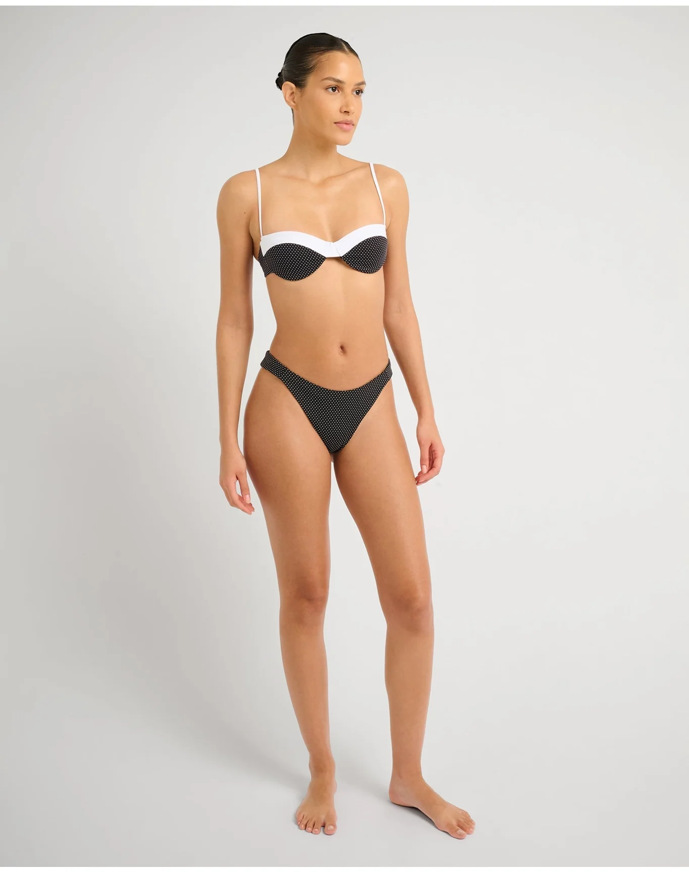 Women | Brigitte Bikini Top | Black x White - Image 3