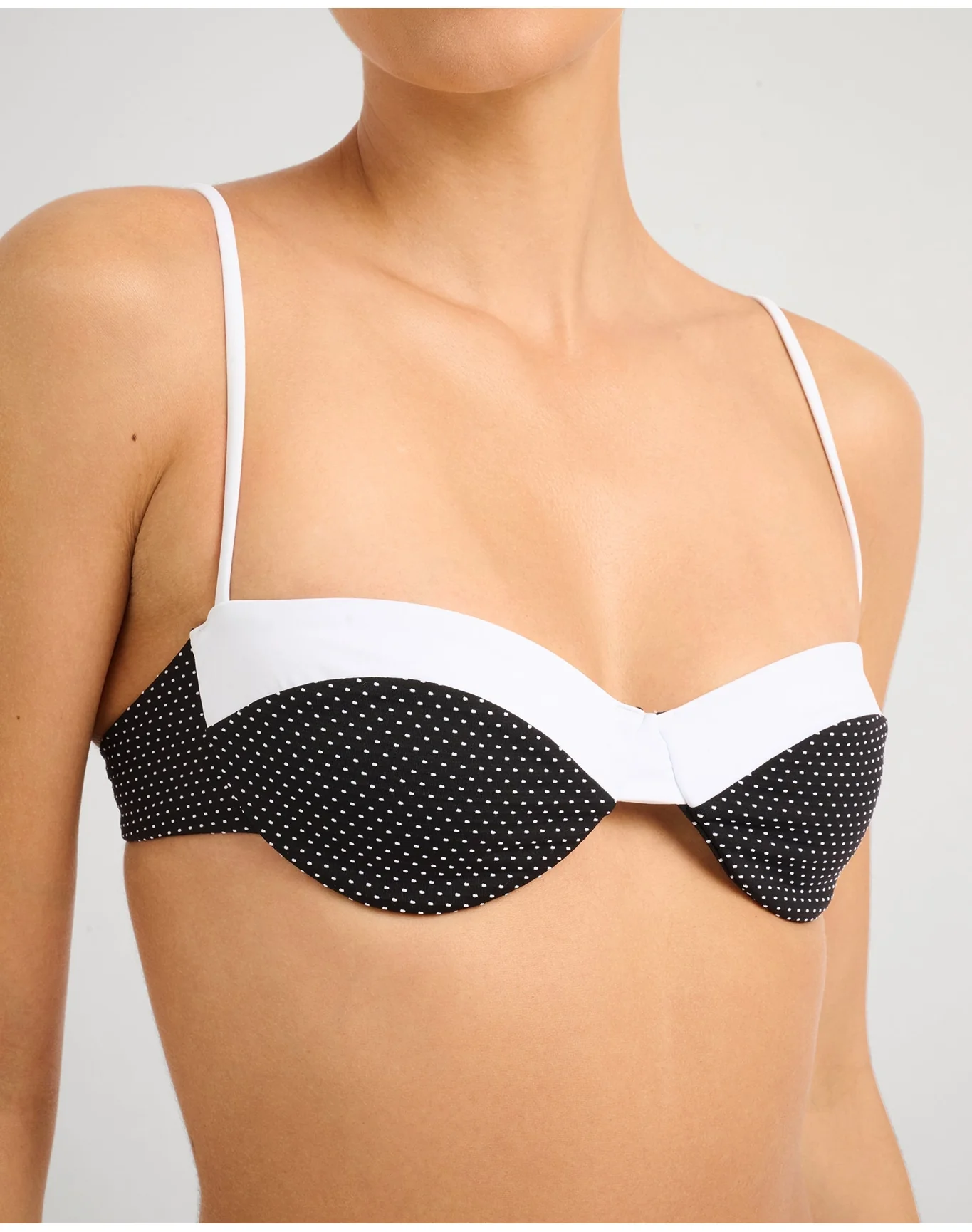 Women | Brigitte Bikini Top | Black x White - Image 4