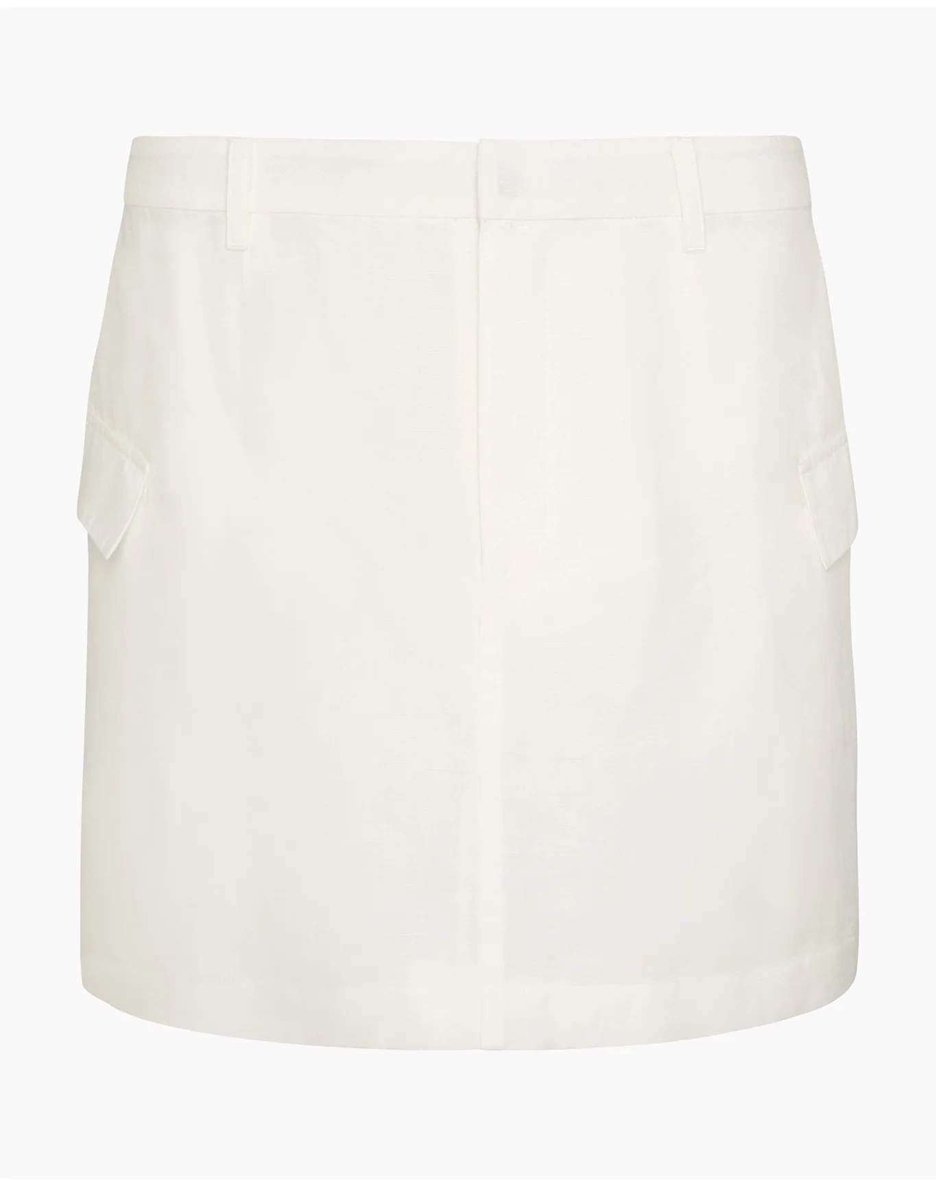 Women | Linen Utility Mini Skirt | White - Image 2