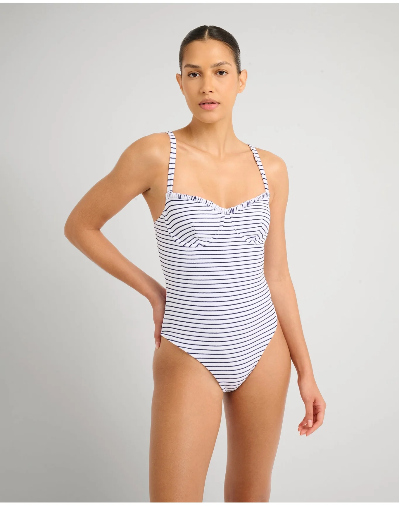 Women | Marilyn One Piece | White x Deep Navy